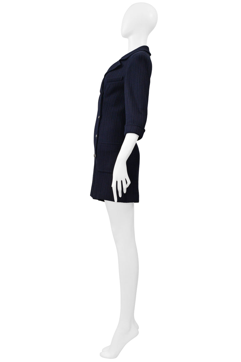 CHANEL BY KARL LAGERFELD NAVY BLUE SUITING ROMPER