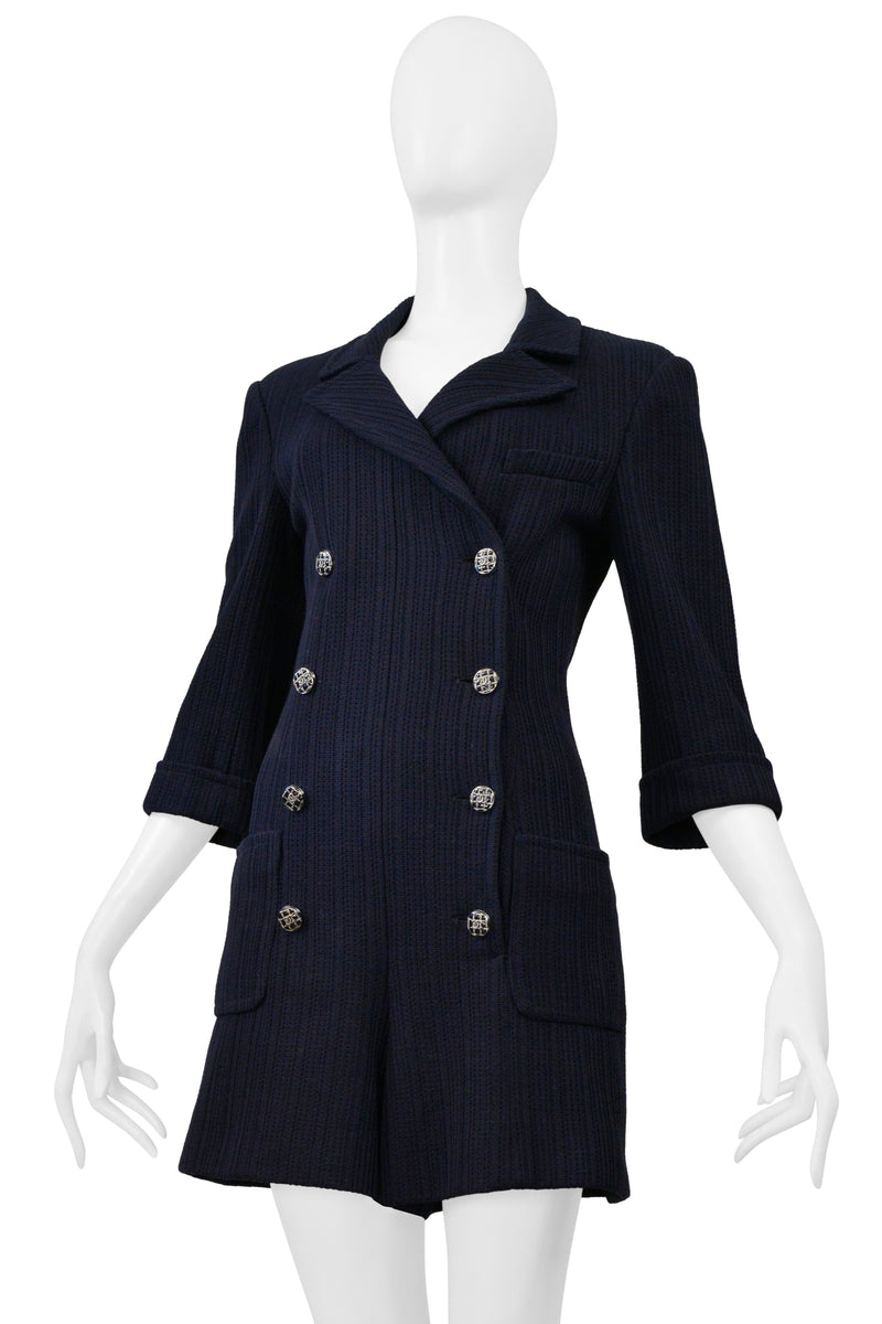 CHANEL BY KARL LAGERFELD NAVY BLUE SUITING ROMPER