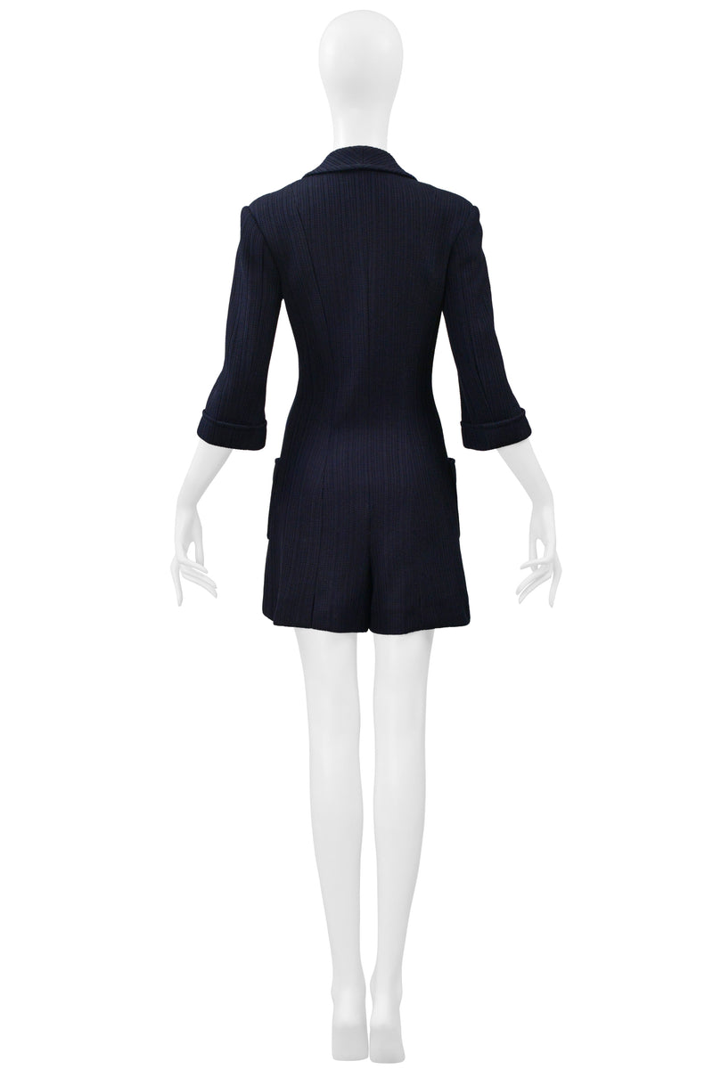 CHANEL BY KARL LAGERFELD NAVY BLUE SUITING ROMPER