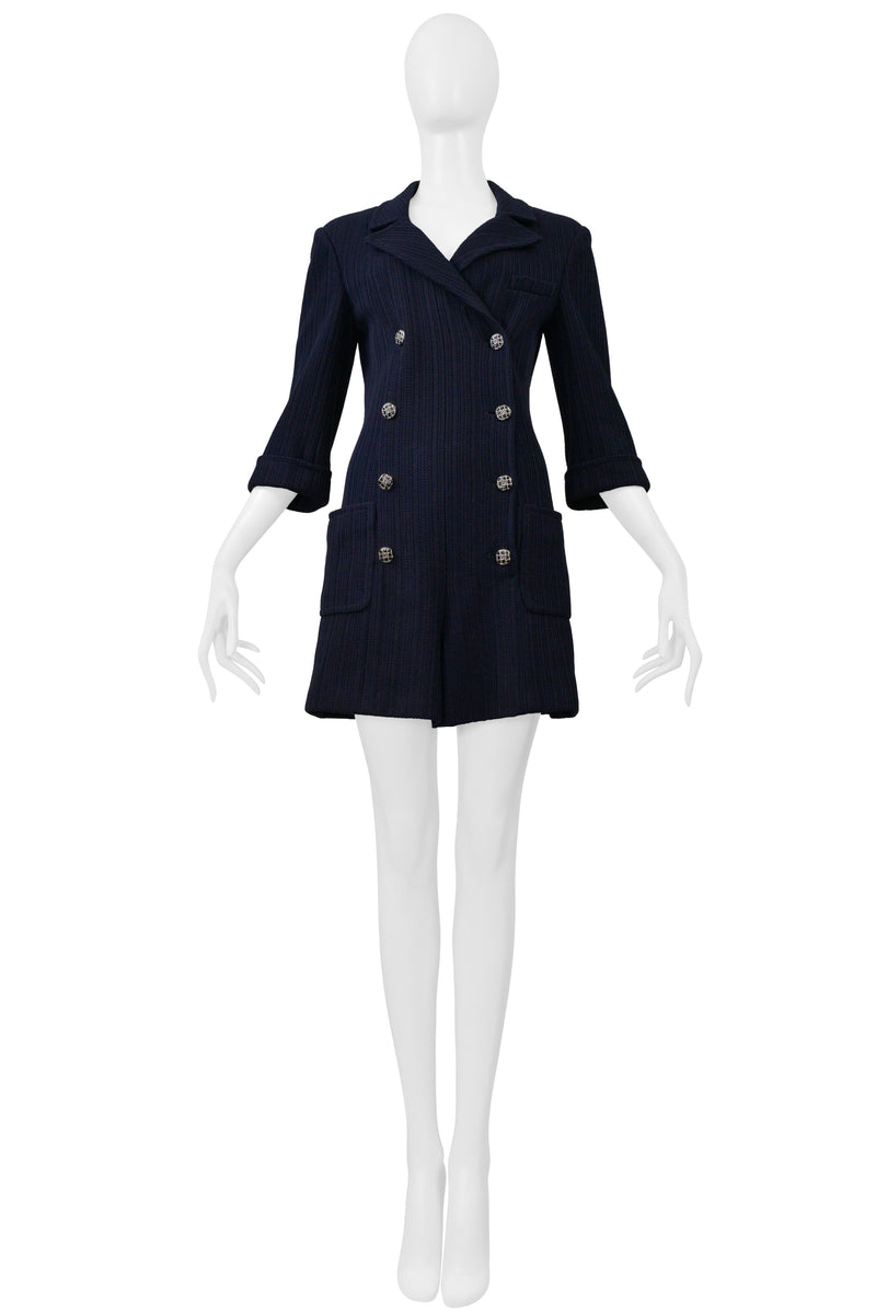 CHANEL BY KARL LAGERFELD NAVY BLUE SUITING ROMPER