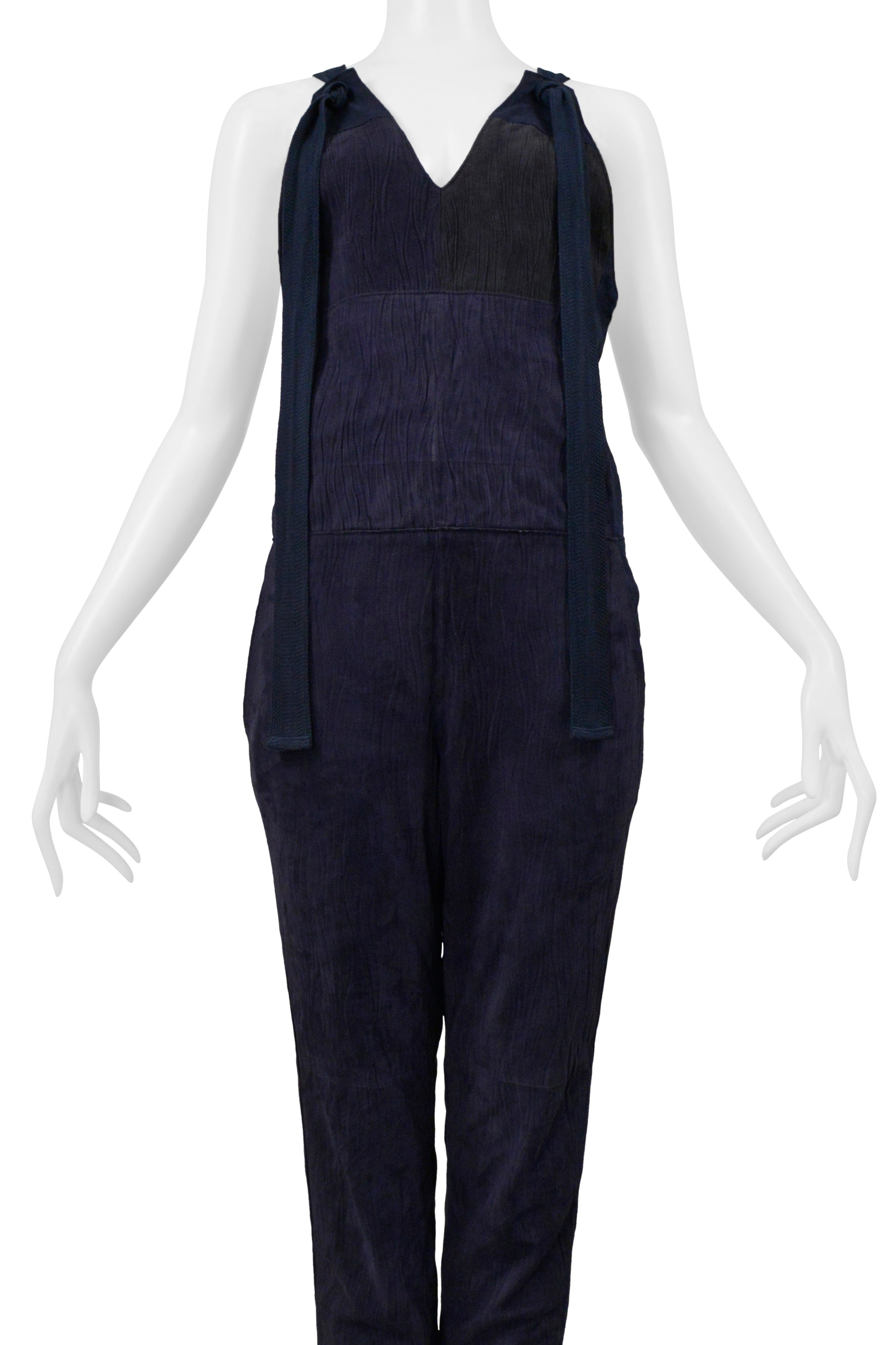 CHLOE BLUE SUEDE & FLAX JUMPSUIT 2014