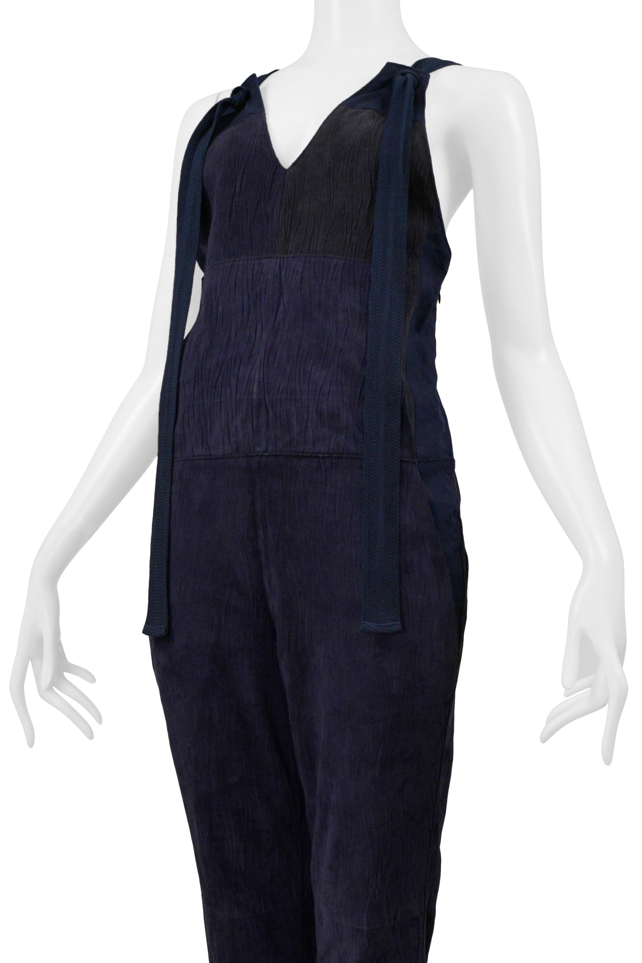 CHLOE BLUE SUEDE & FLAX JUMPSUIT 2014