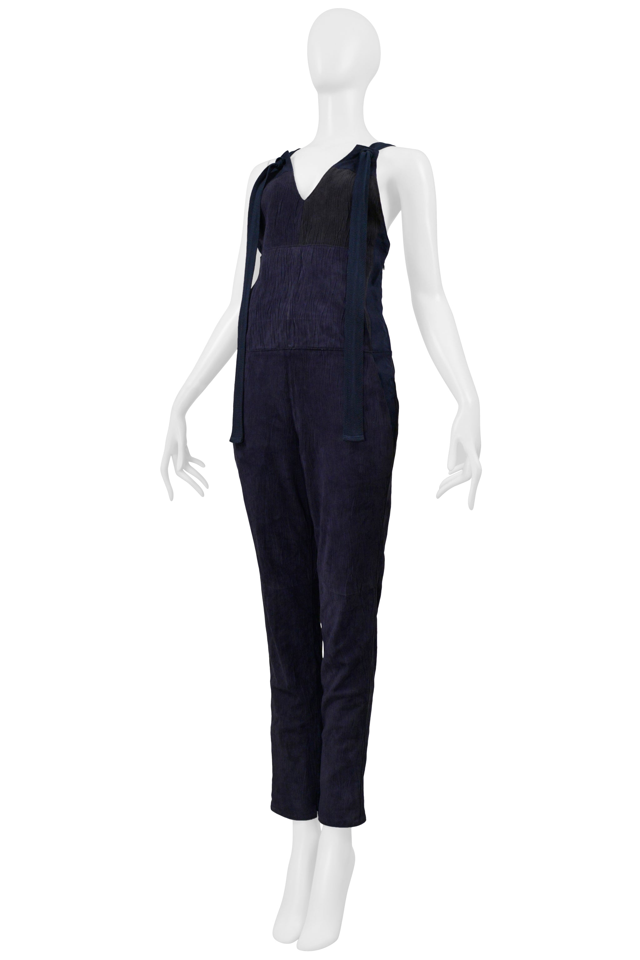 CHLOE BLUE SUEDE & FLAX JUMPSUIT 2014