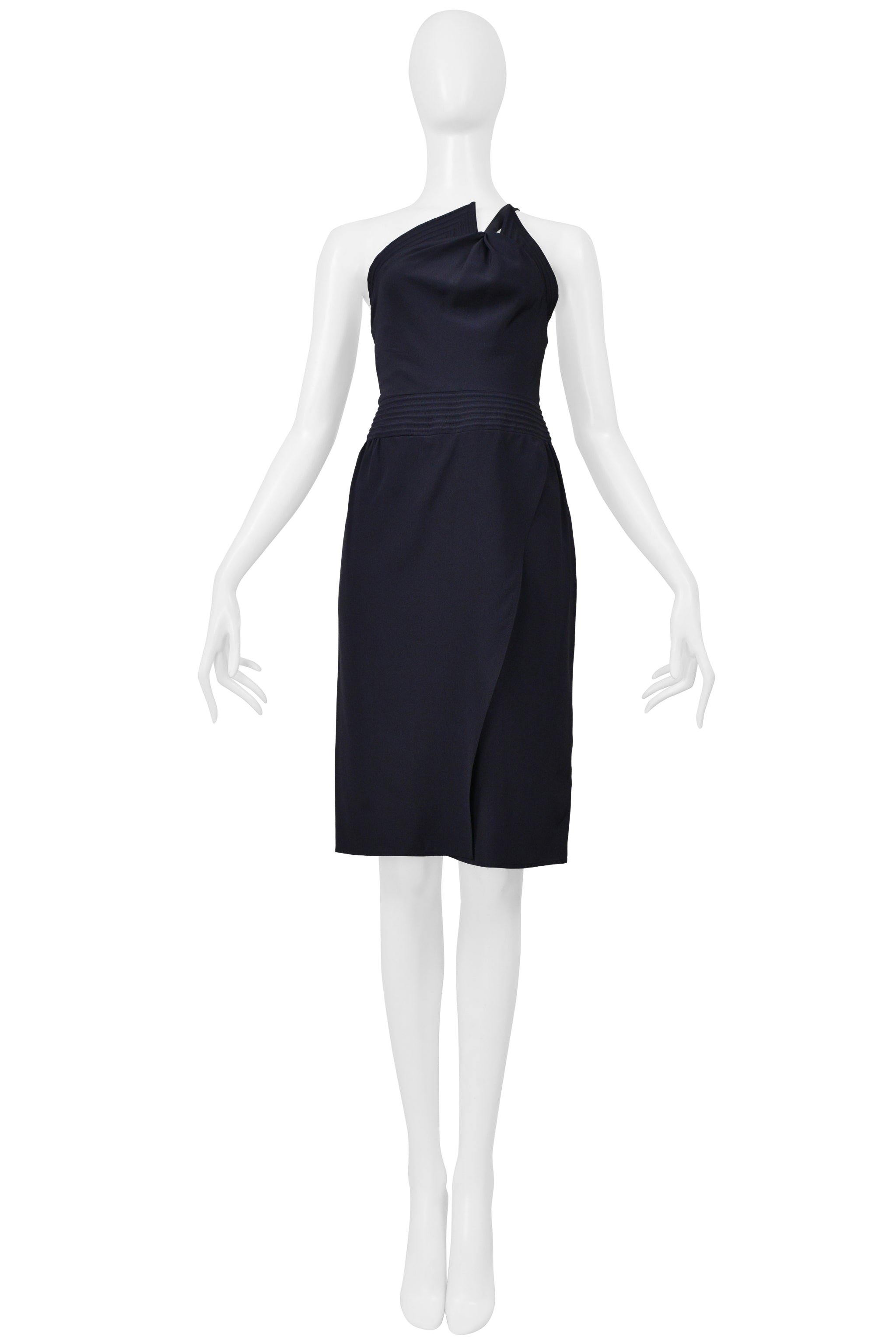 CHLOÉ NAVY ASYMMETRICAL DRESS
