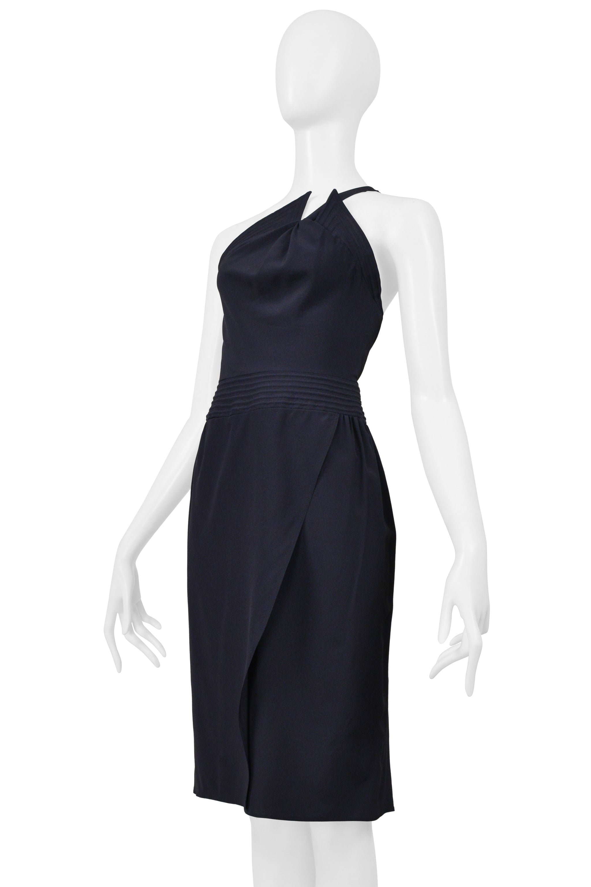 CHLOÉ NAVY ASYMMETRICAL DRESS