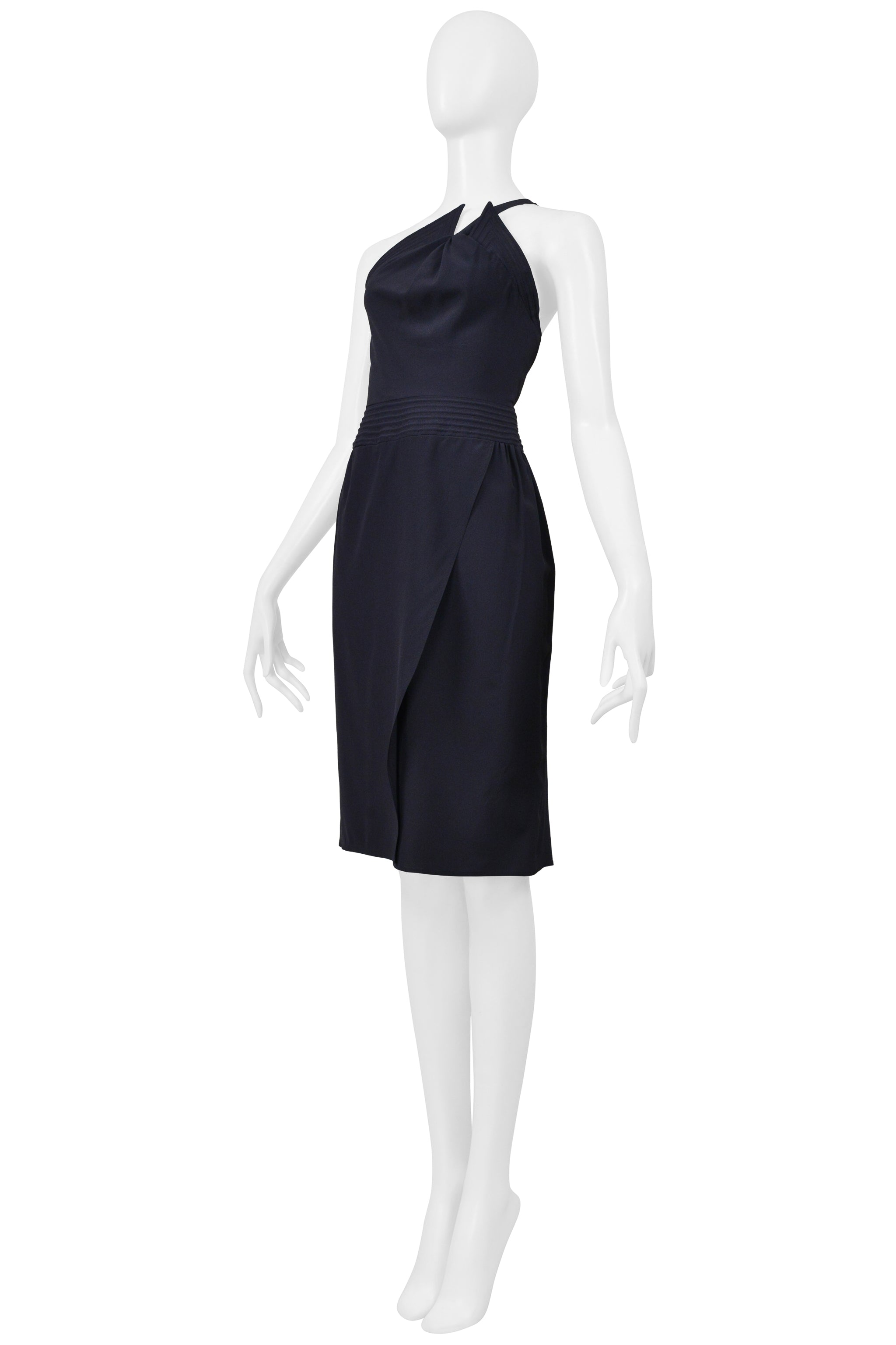 CHLOÉ NAVY ASYMMETRICAL DRESS