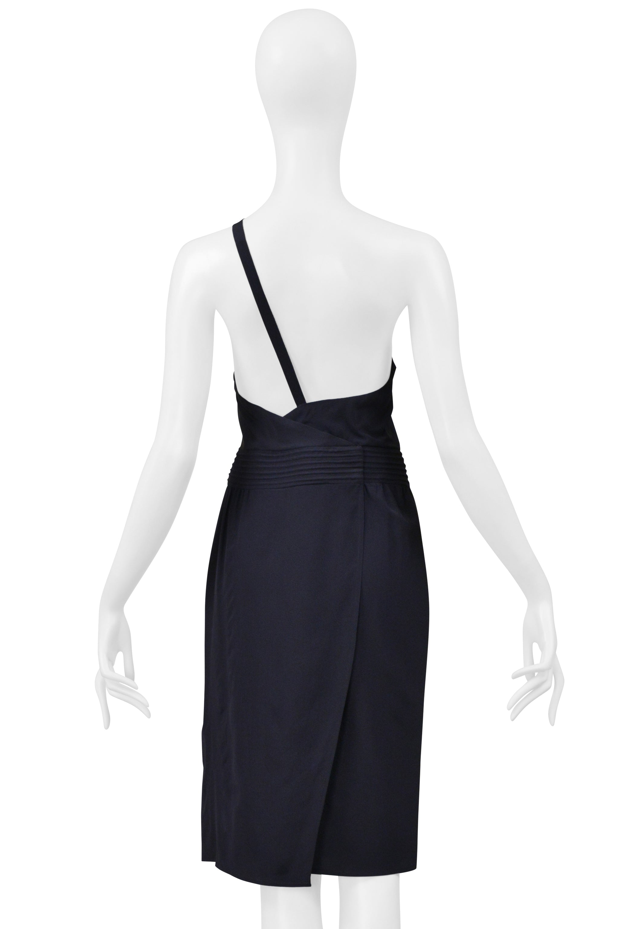 CHLOÉ NAVY ASYMMETRICAL DRESS