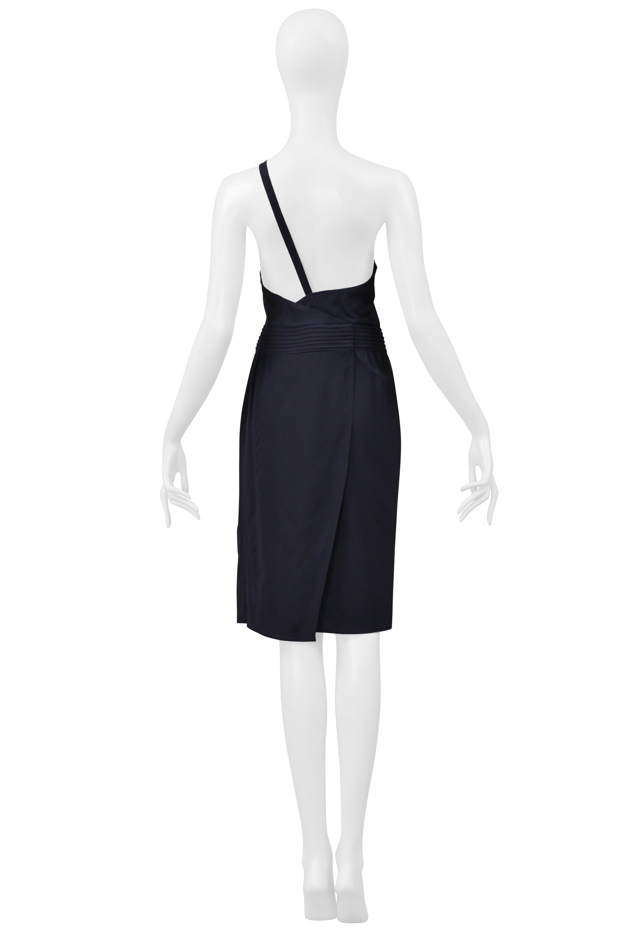 CHLOÉ NAVY ASYMMETRICAL DRESS