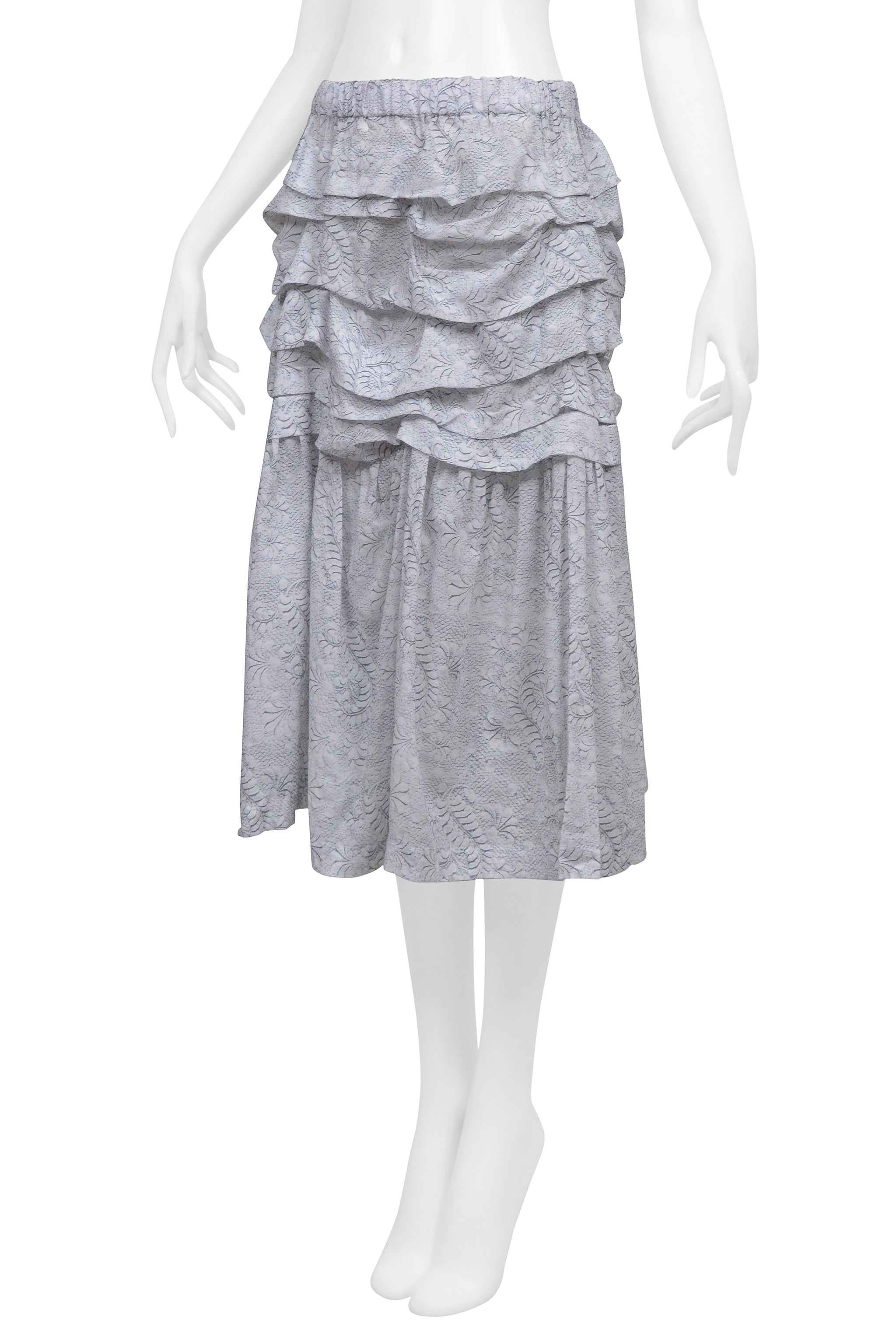 COMME DES GARCONS LAYERED AND GATHERED GREY SKIRT 2006