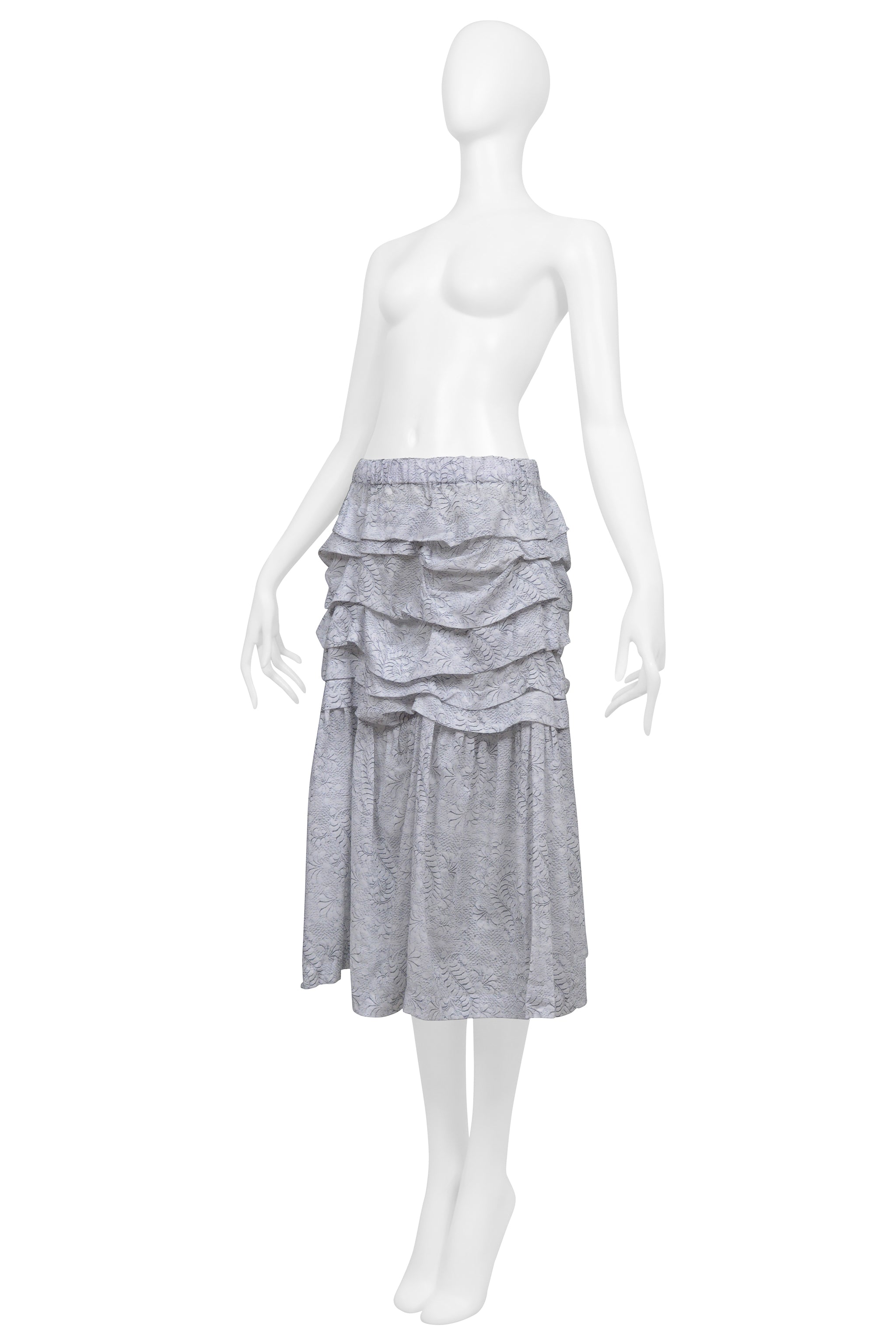 COMME DES GARCONS LAYERED AND GATHERED GREY SKIRT 2006