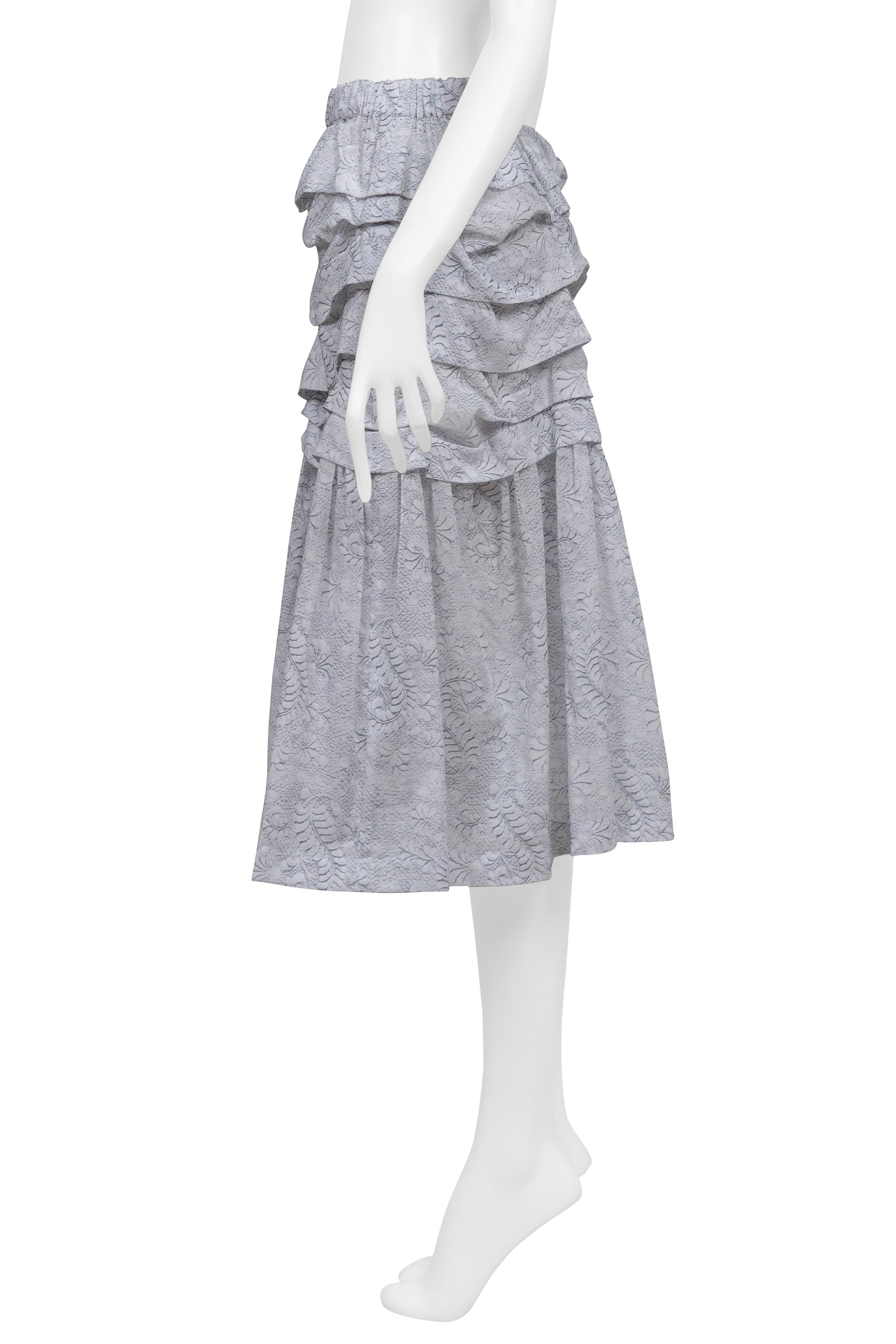 COMME DES GARCONS LAYERED AND GATHERED GREY SKIRT 2006