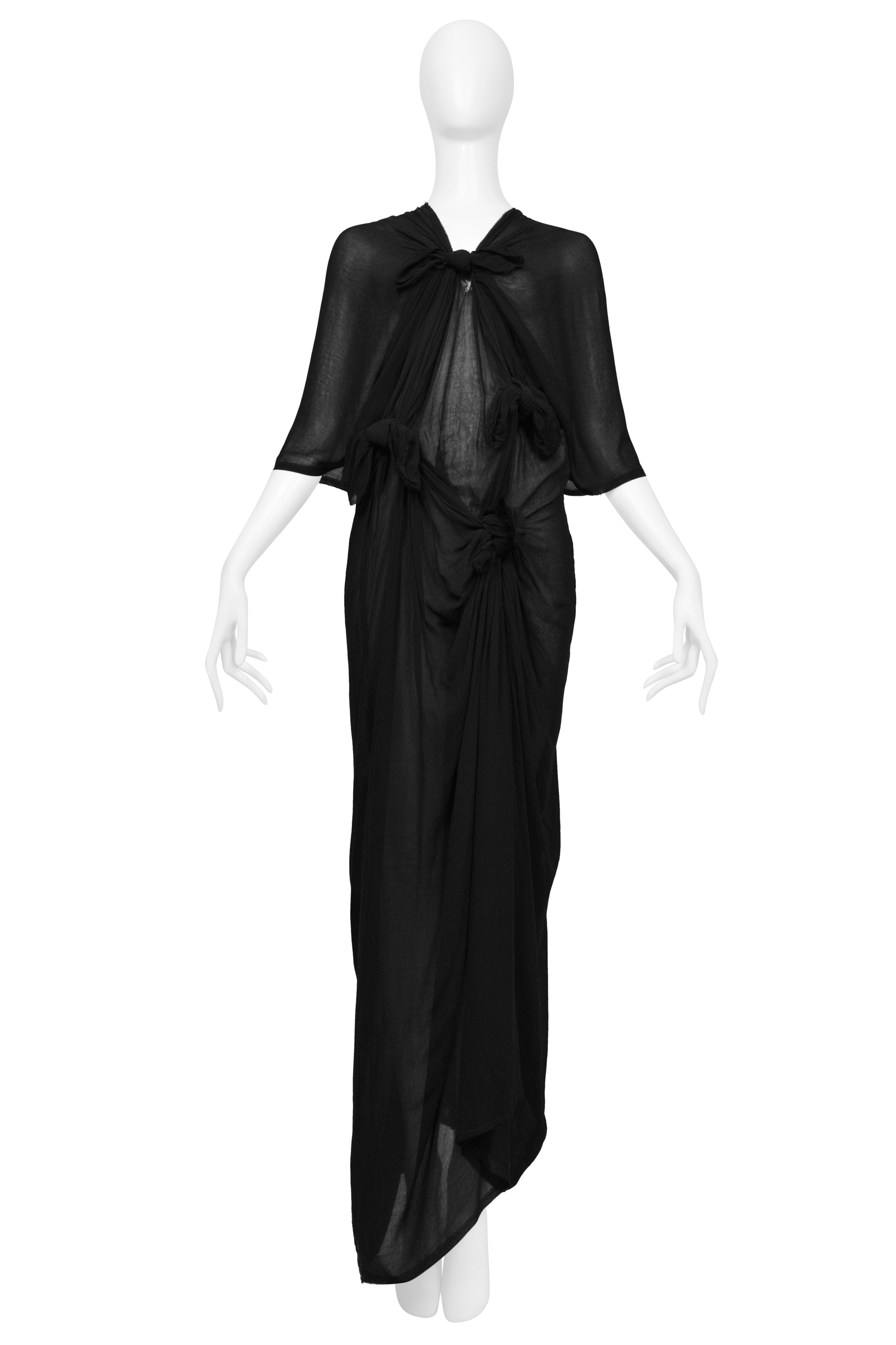 COMME DES GARCONS SHEER BLACK DRESS WITH KNOTS
