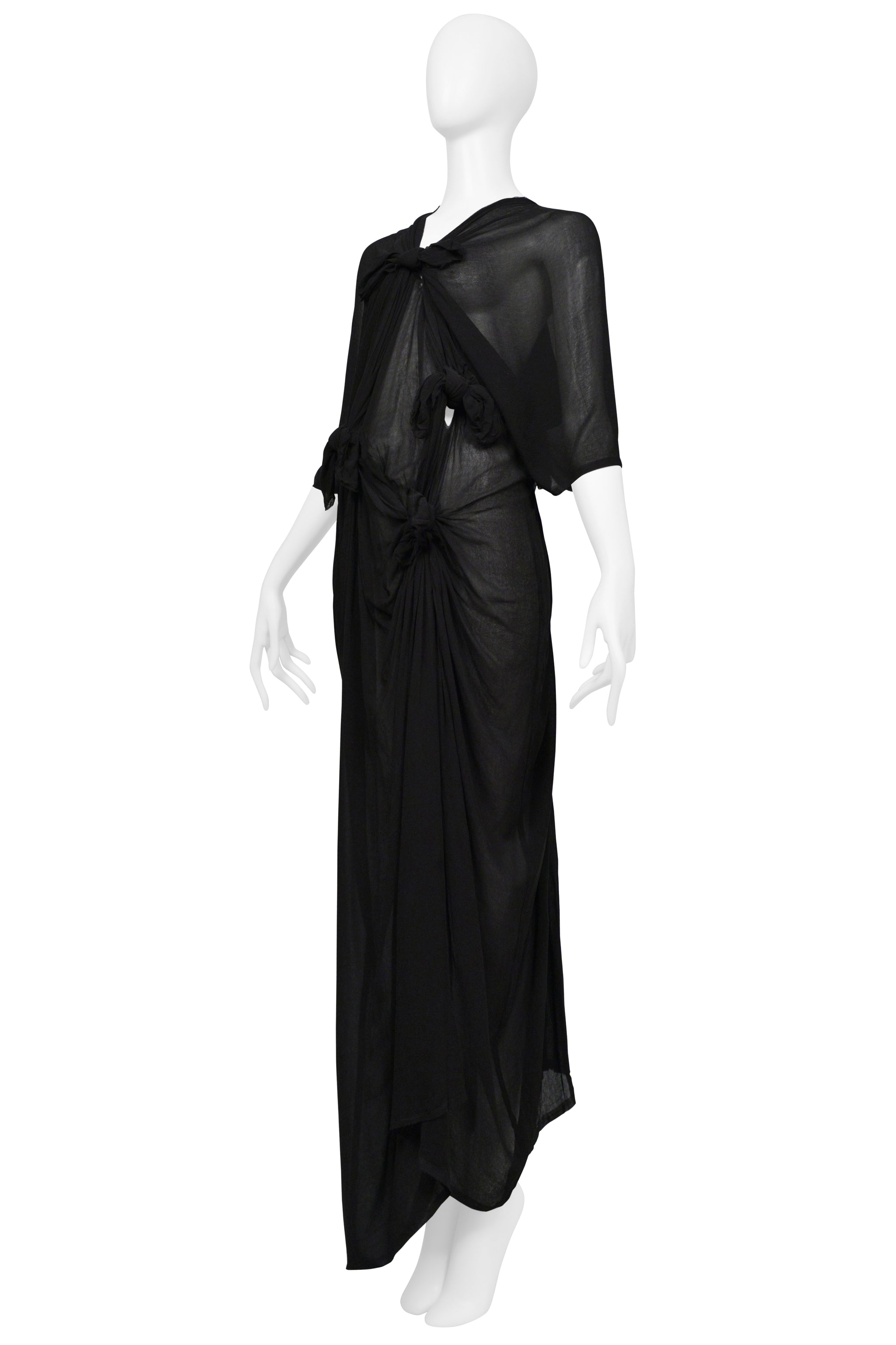COMME DES GARCONS SHEER BLACK DRESS WITH KNOTS