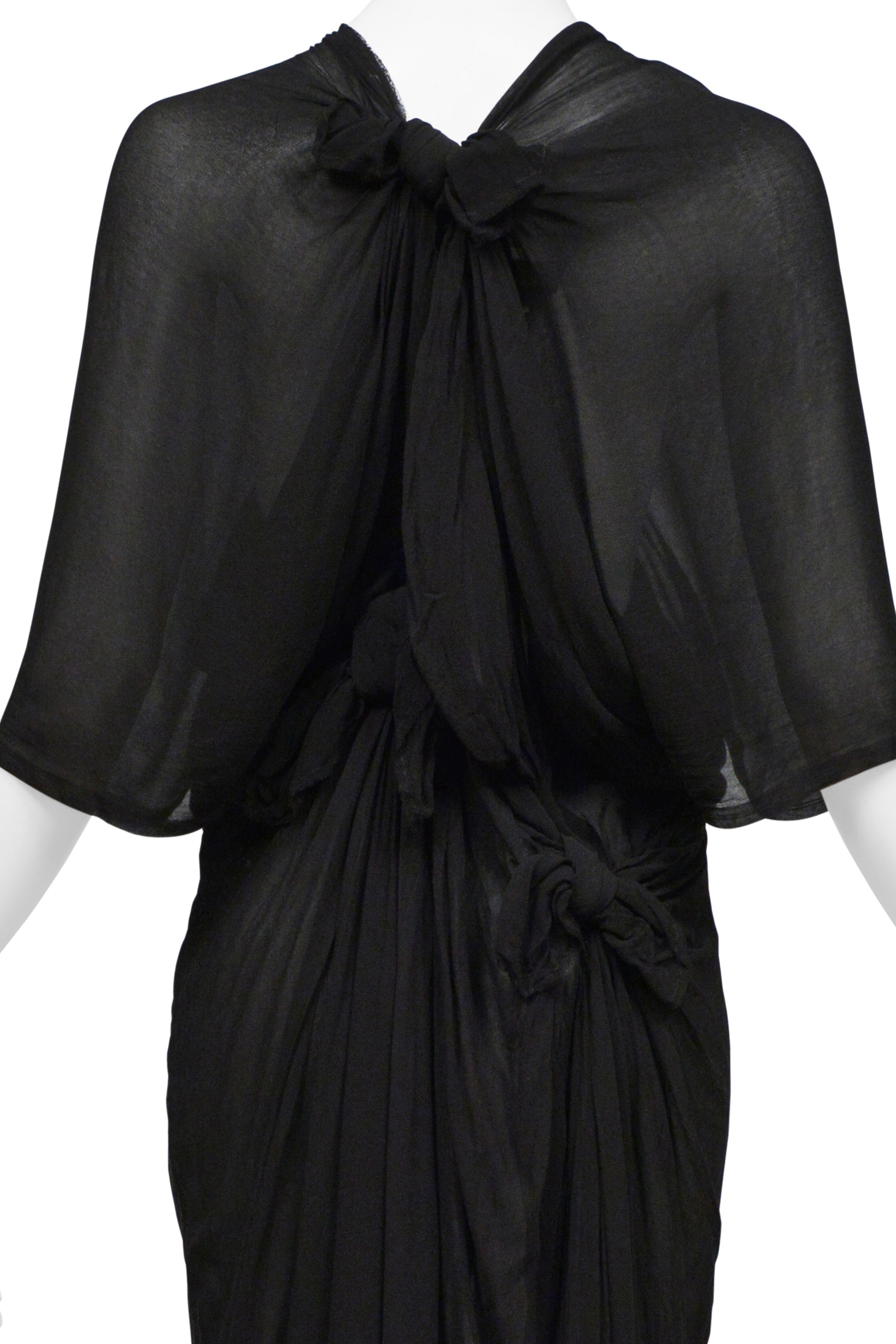 COMME DES GARCONS SHEER BLACK DRESS WITH KNOTS