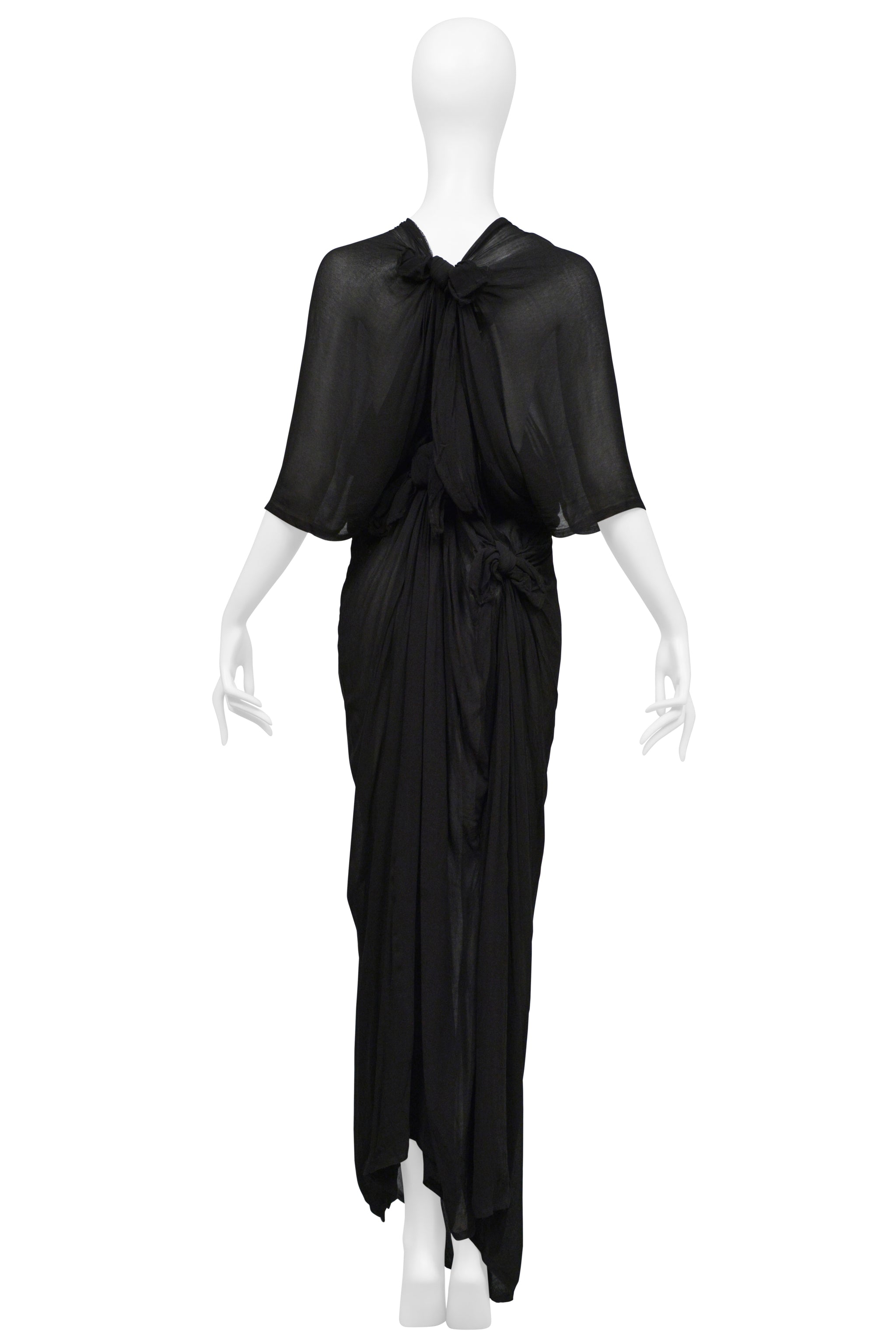 COMME DES GARCONS SHEER BLACK DRESS WITH KNOTS