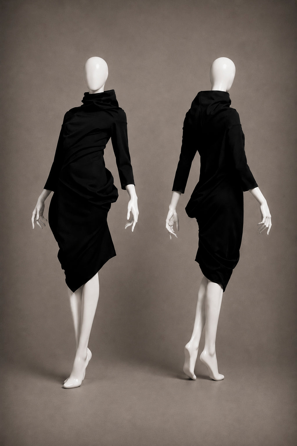 COMME DES GARÇONS FALL BLACK TWISTED CONCEPT DRESS 2002