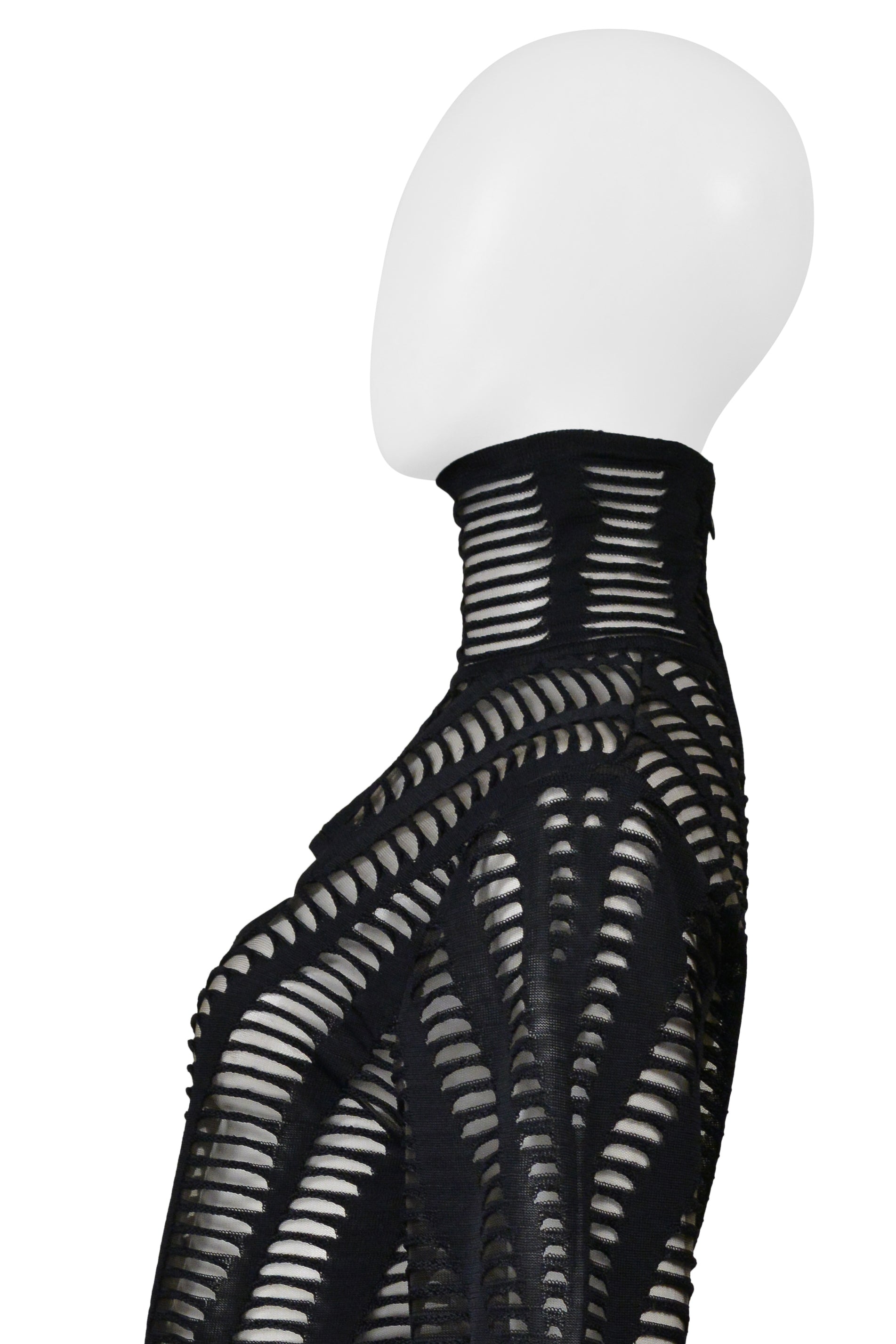 CHRISTIAN DIOR BY JOHN GALLIANO BLACK CUTOUT KNIT TOP 2003