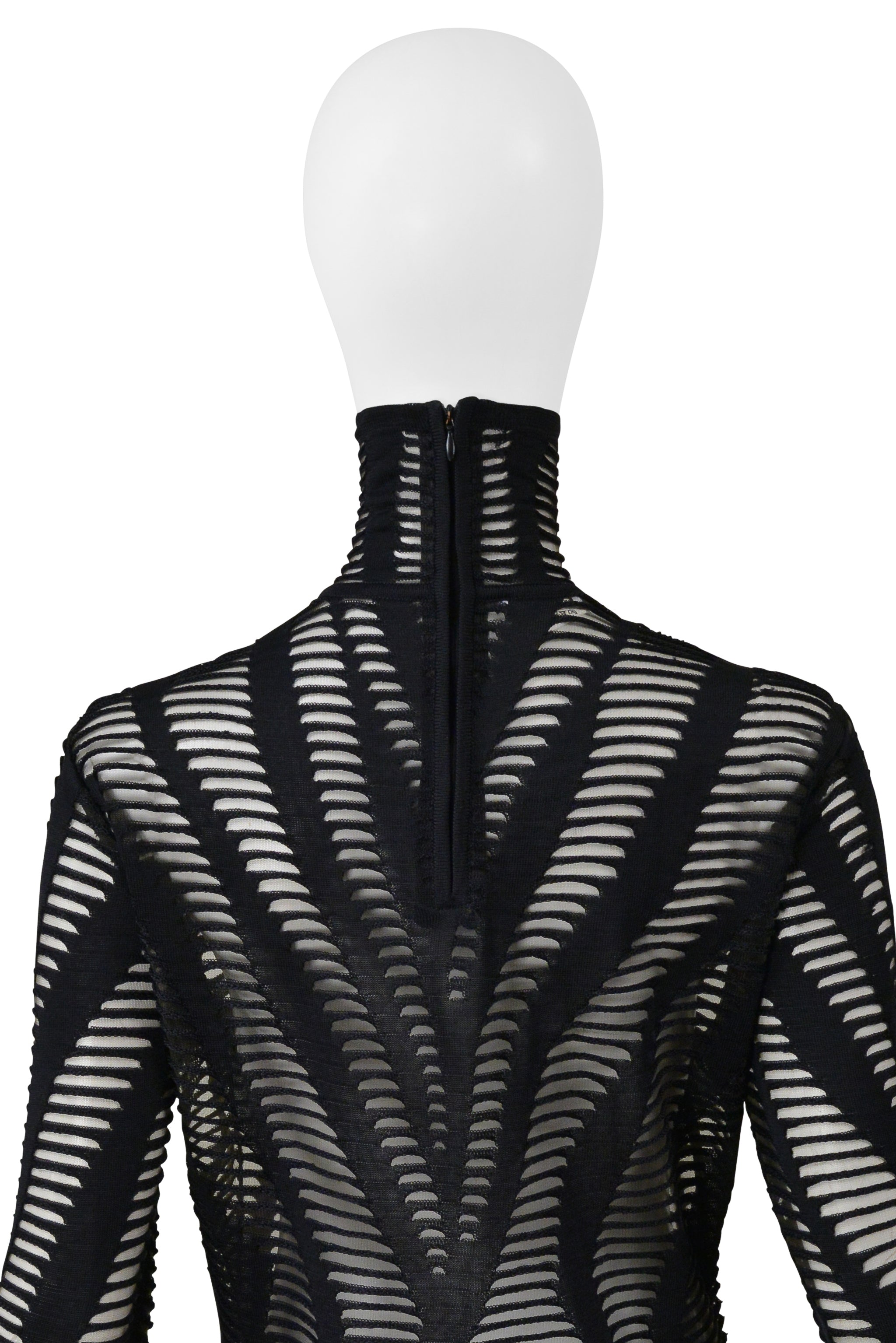 CHRISTIAN DIOR BY JOHN GALLIANO BLACK CUTOUT KNIT TOP 2003