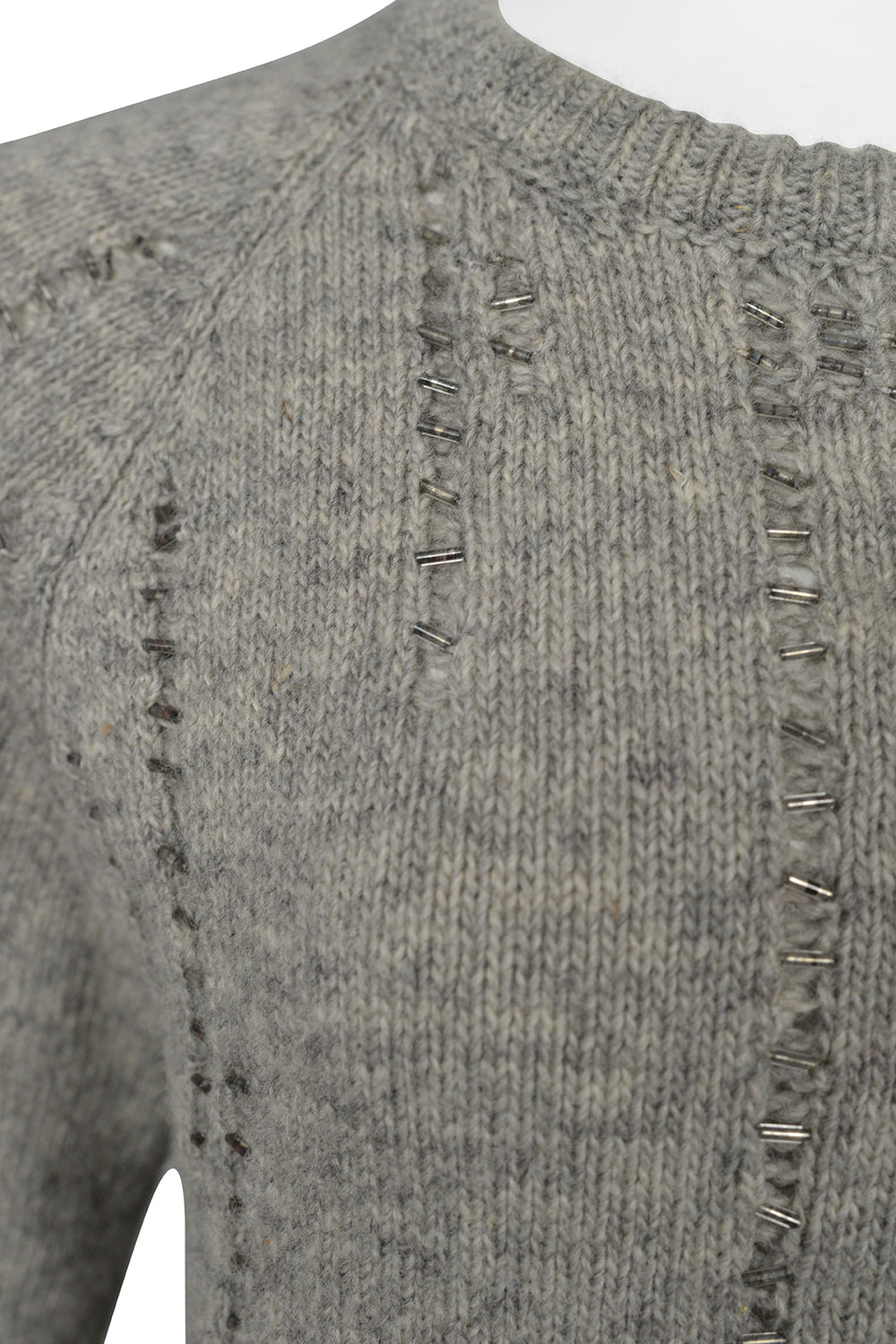 DIOR BY HEDI SLIMANE MENS GREY WOOL SWEATER WITH SILVER