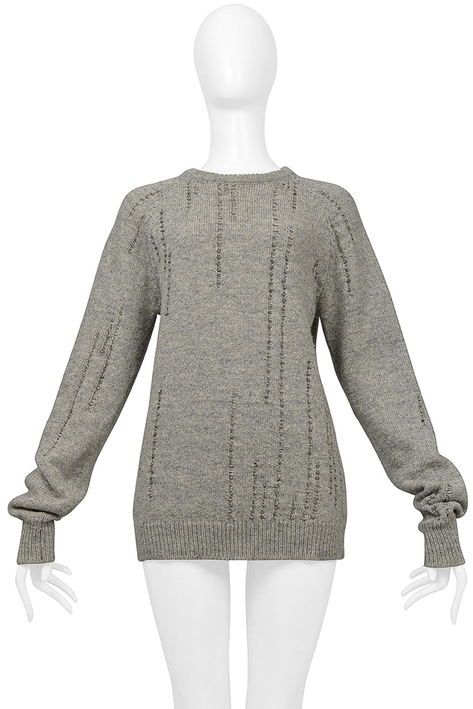 DIOR BY HEDI SLIMANE MENS GREY WOOL SWEATER WITH SILVER