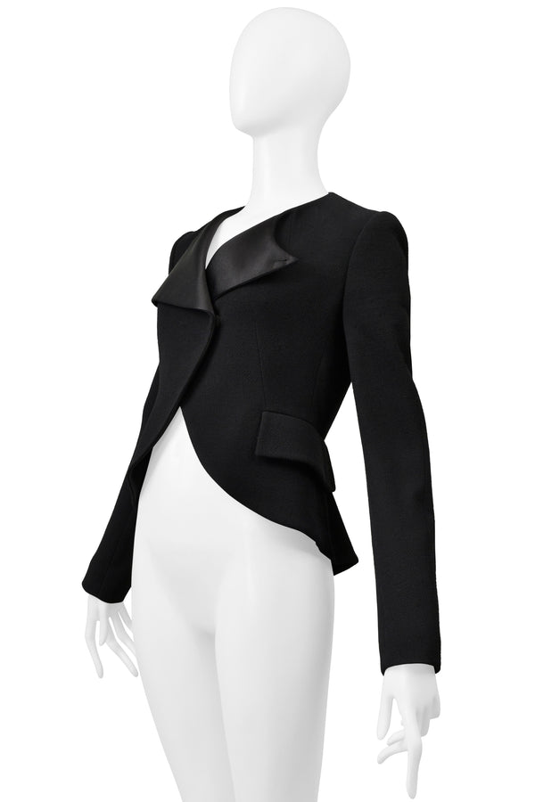 CHRISTIAN DIOR BY RAF SIMONS BLACK TUXEDO JACKET WITH SATIN LAPELS