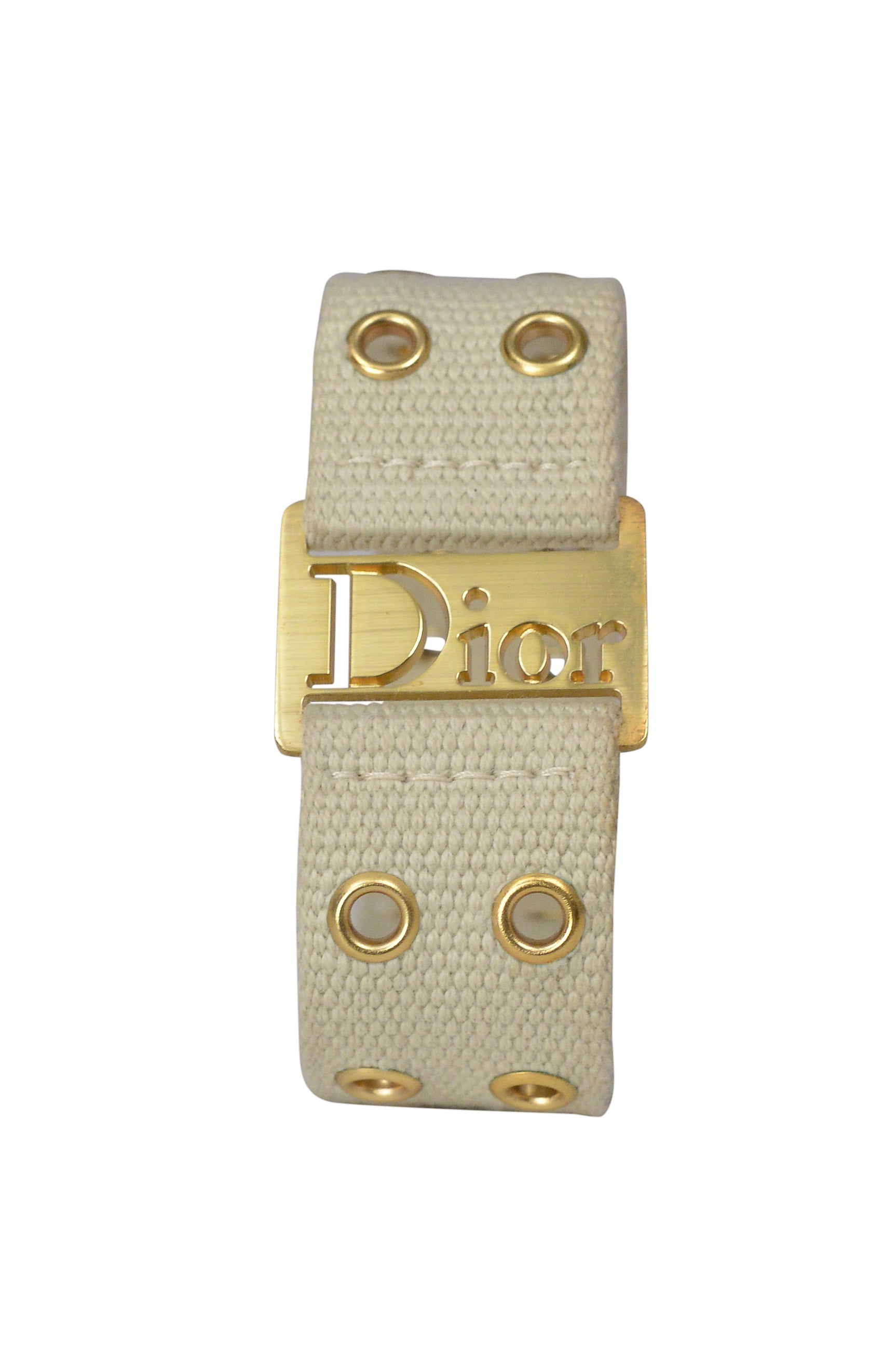 DIOR LOGO KHAKI CHOKER NECKLACE