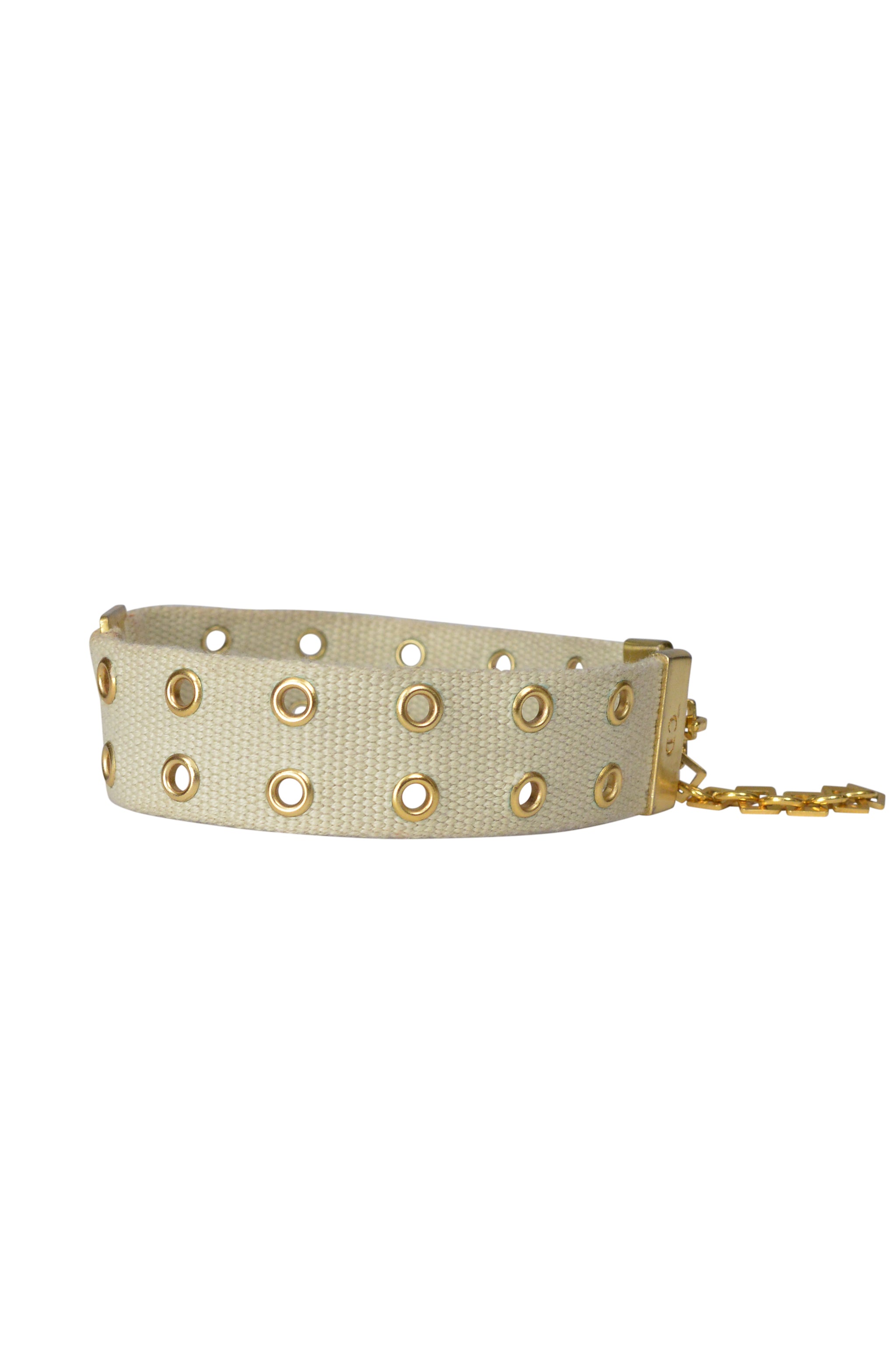 DIOR LOGO KHAKI CHOKER NECKLACE