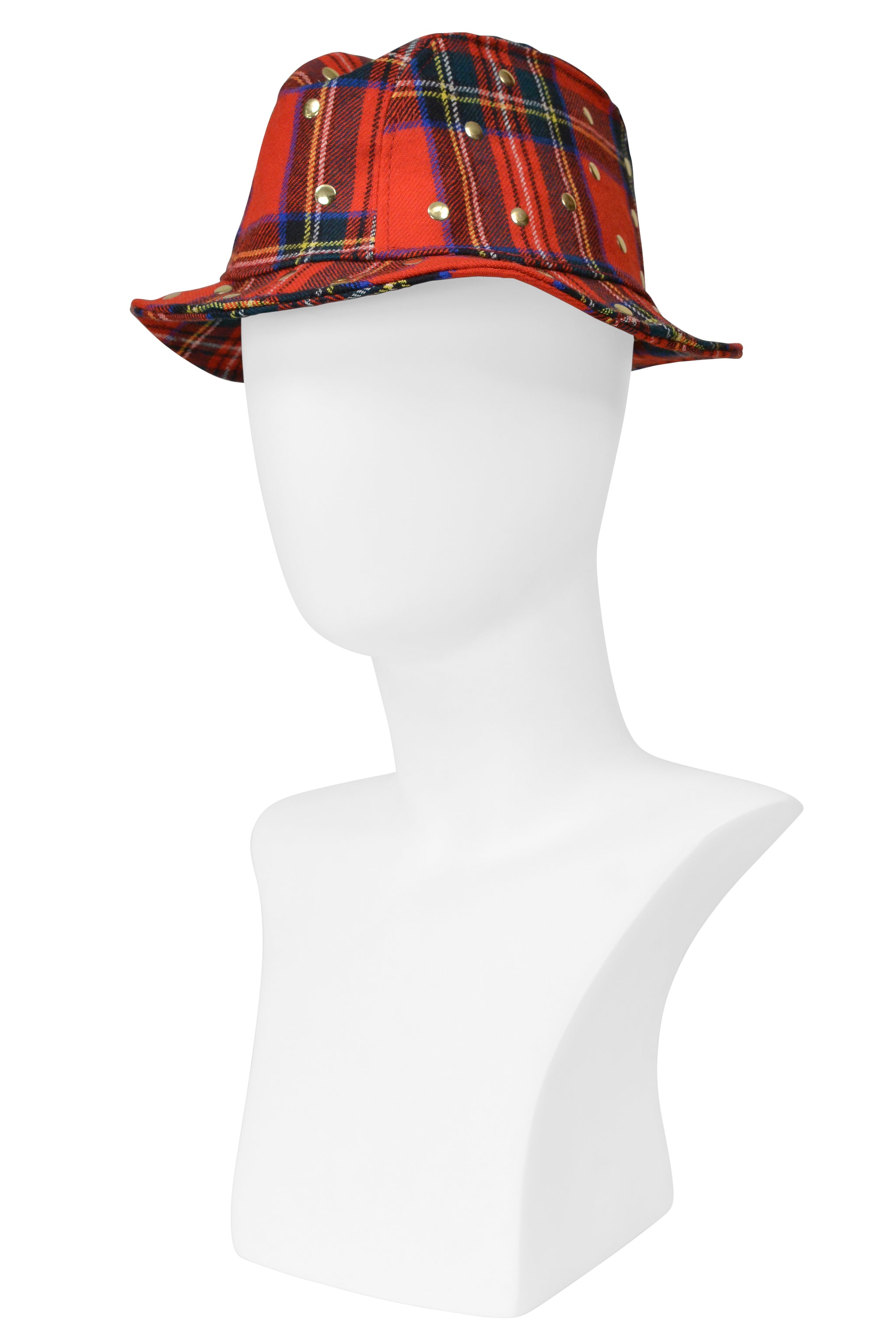 DOLCE & GABBANA D&G PLAID HAT WITH STUDS 2000