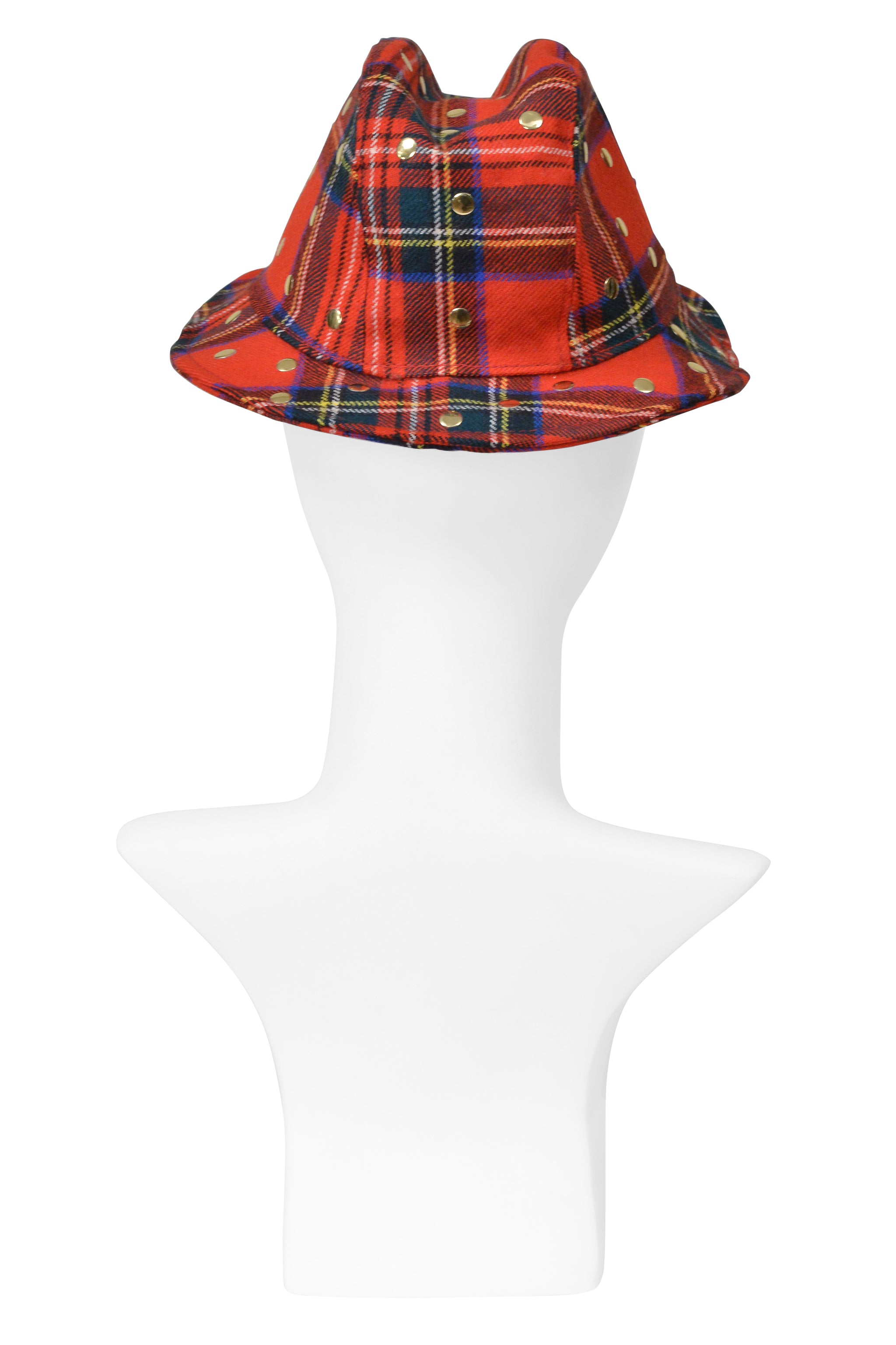 DOLCE & GABBANA D&G PLAID HAT WITH STUDS 2000