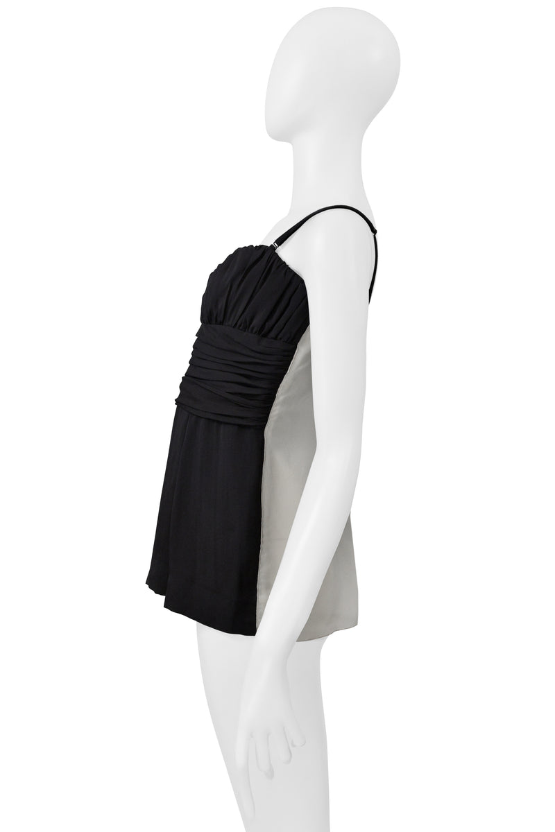 DOLCE AND GABBANA D&G BLACK PLEATED CORSET TOP WITH  WHITE BACK