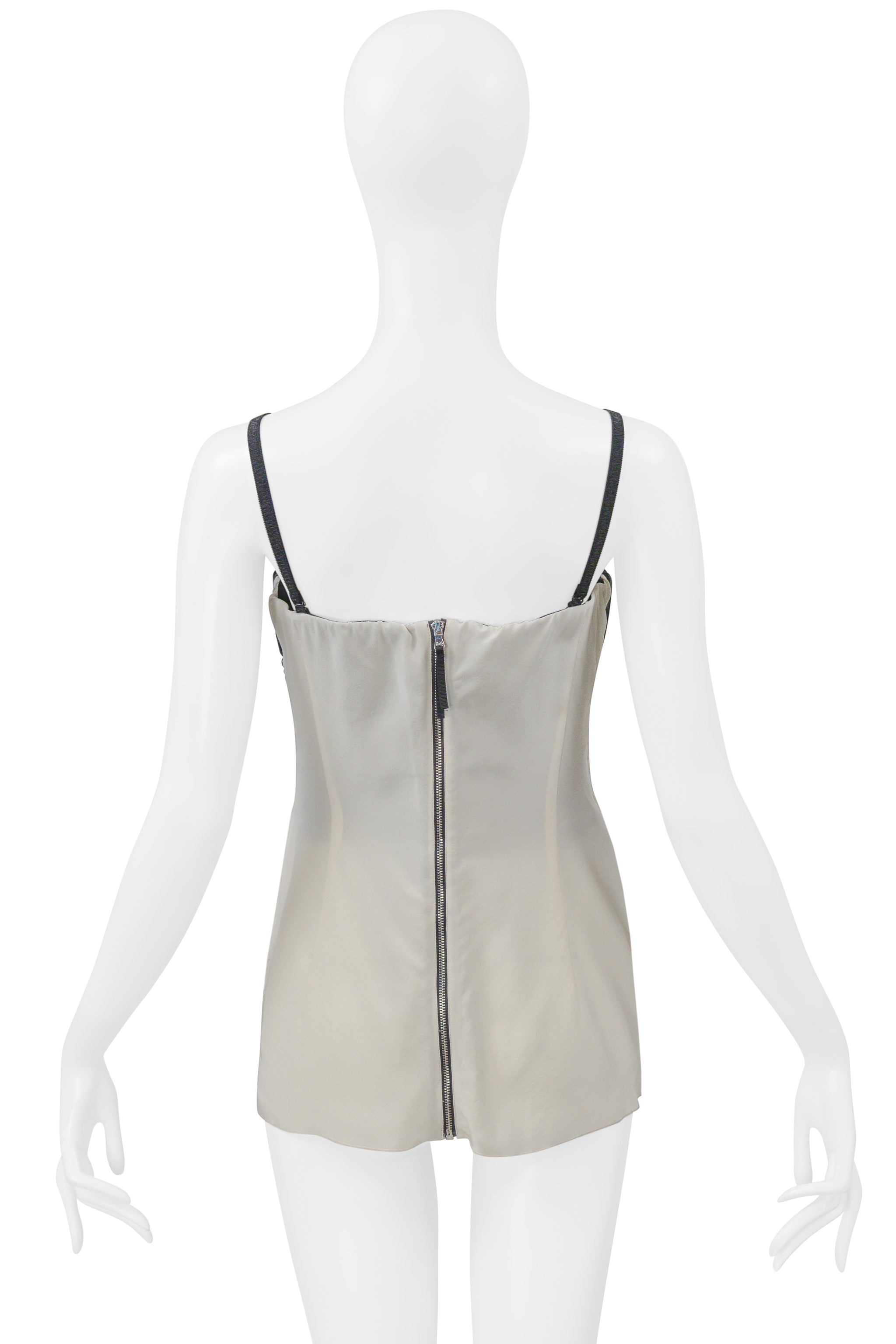 DOLCE AND GABBANA D&G BLACK PLEATED CORSET TOP WITH  WHITE BACK
