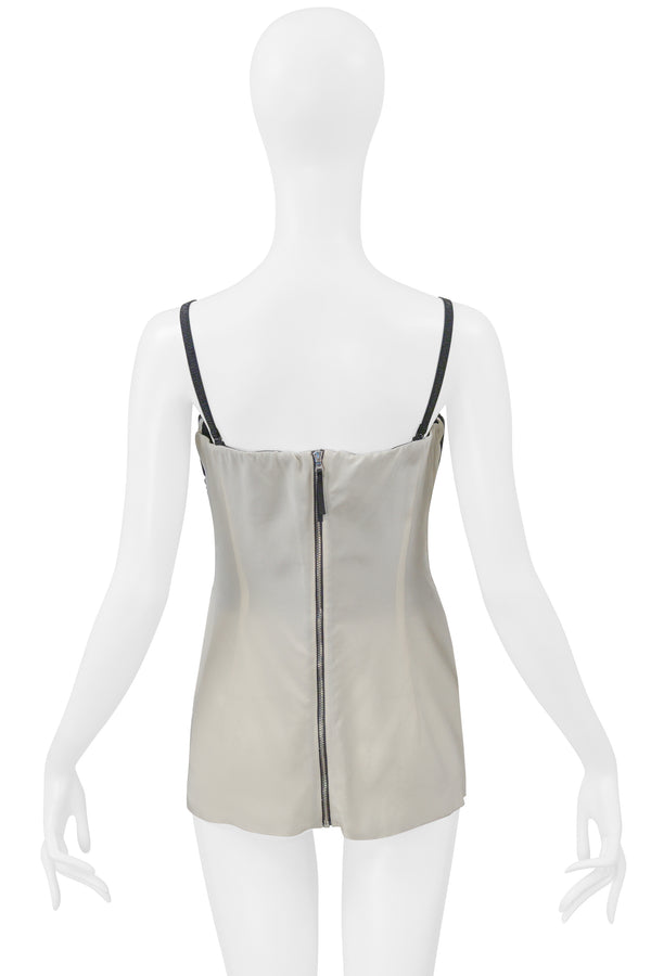 DOLCE AND GABBANA D&G BLACK PLEATED CORSET TOP WITH  WHITE BACK