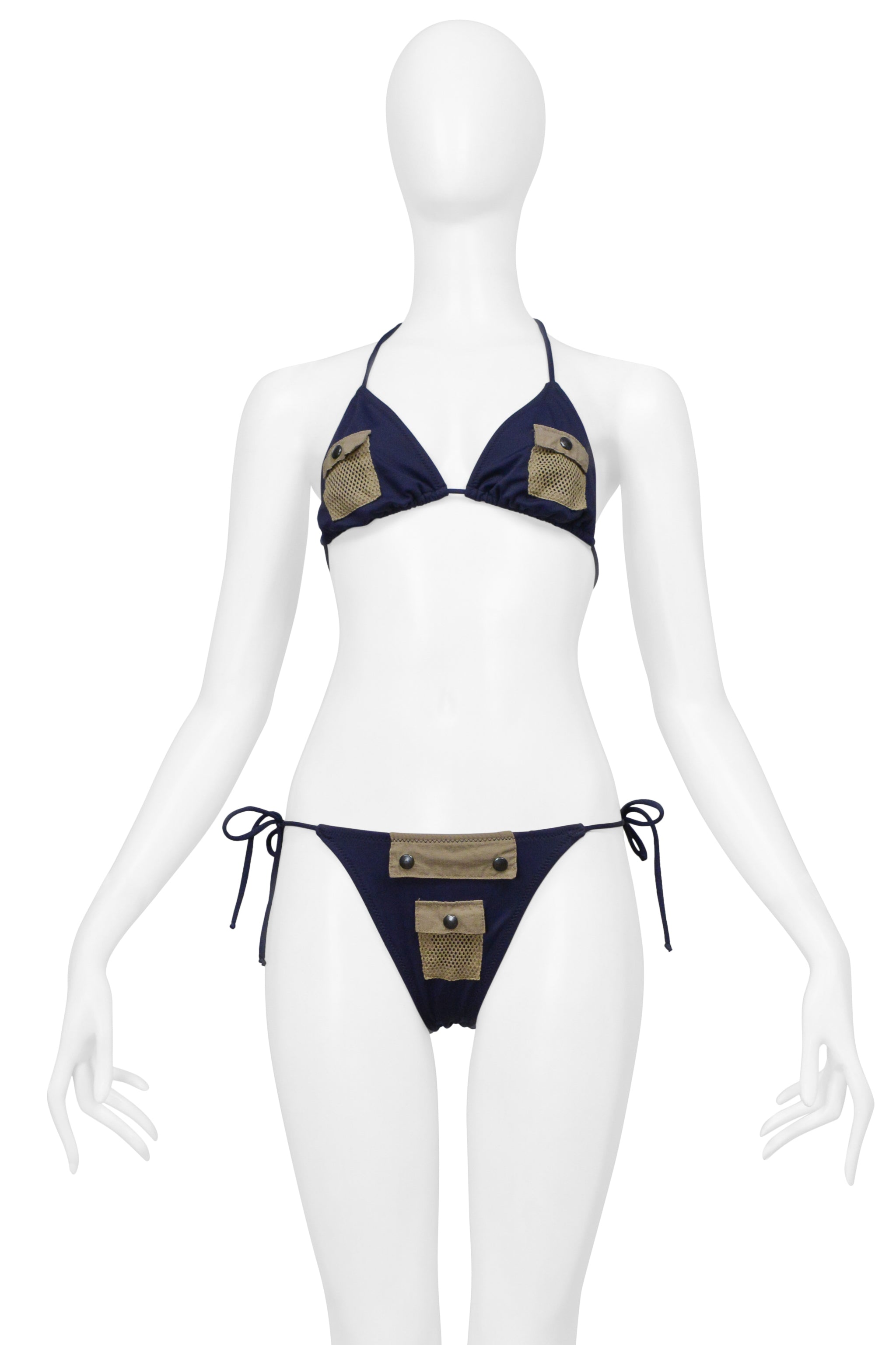 DOLCE & GABBANA D&G NAVY AND ARMY GREEN TACTICAL BIKINI