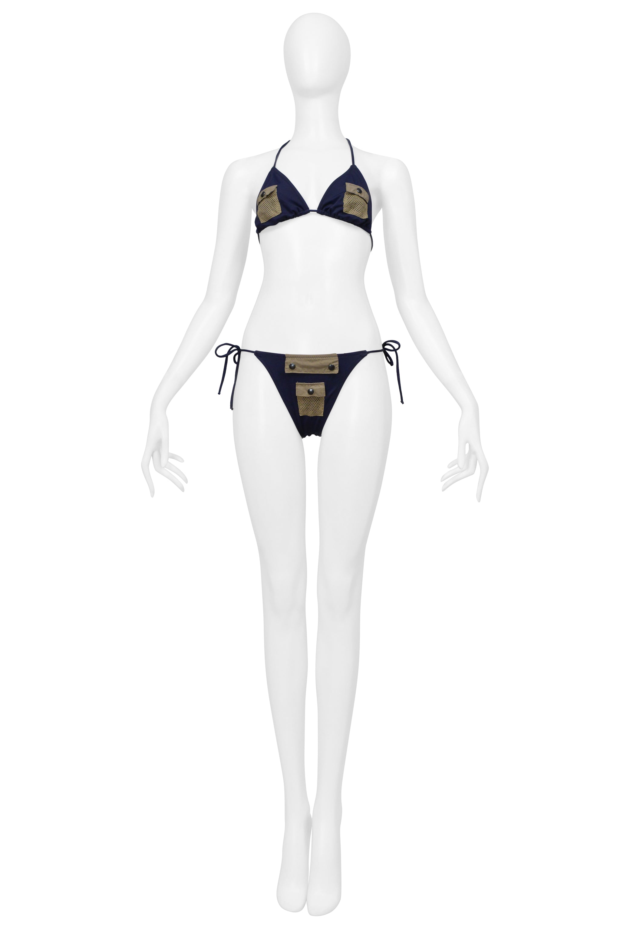 DOLCE & GABBANA D&G NAVY AND ARMY GREEN TACTICAL BIKINI