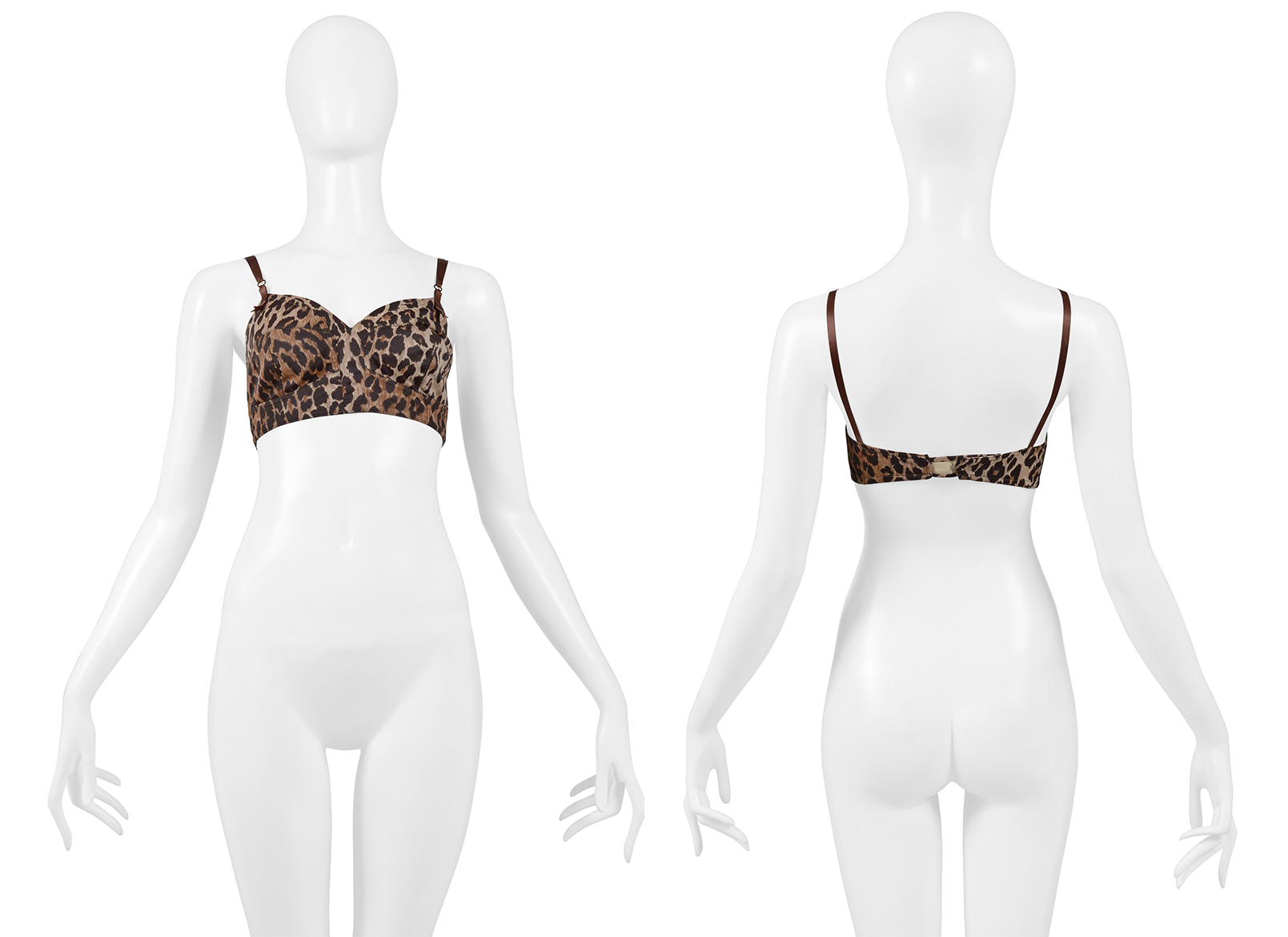 DOLCE & GABBANA LEOPARD BUSTIER BRA TOP 1997