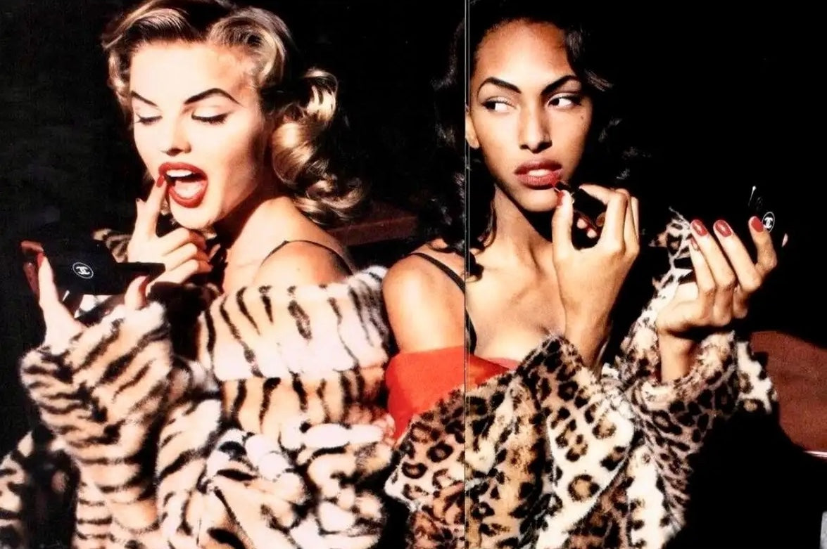 DOLCE & GABBANA FAUX FUR LEOPARD PRINT COAT WITH RED LINING 1991