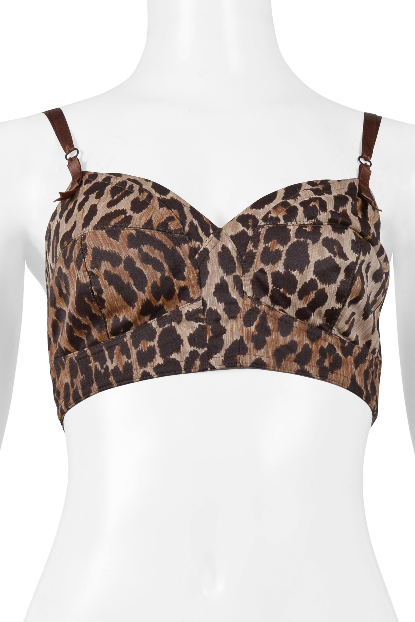 DOLCE & GABBANA LEOPARD BUSTIER BRA TOP 1997