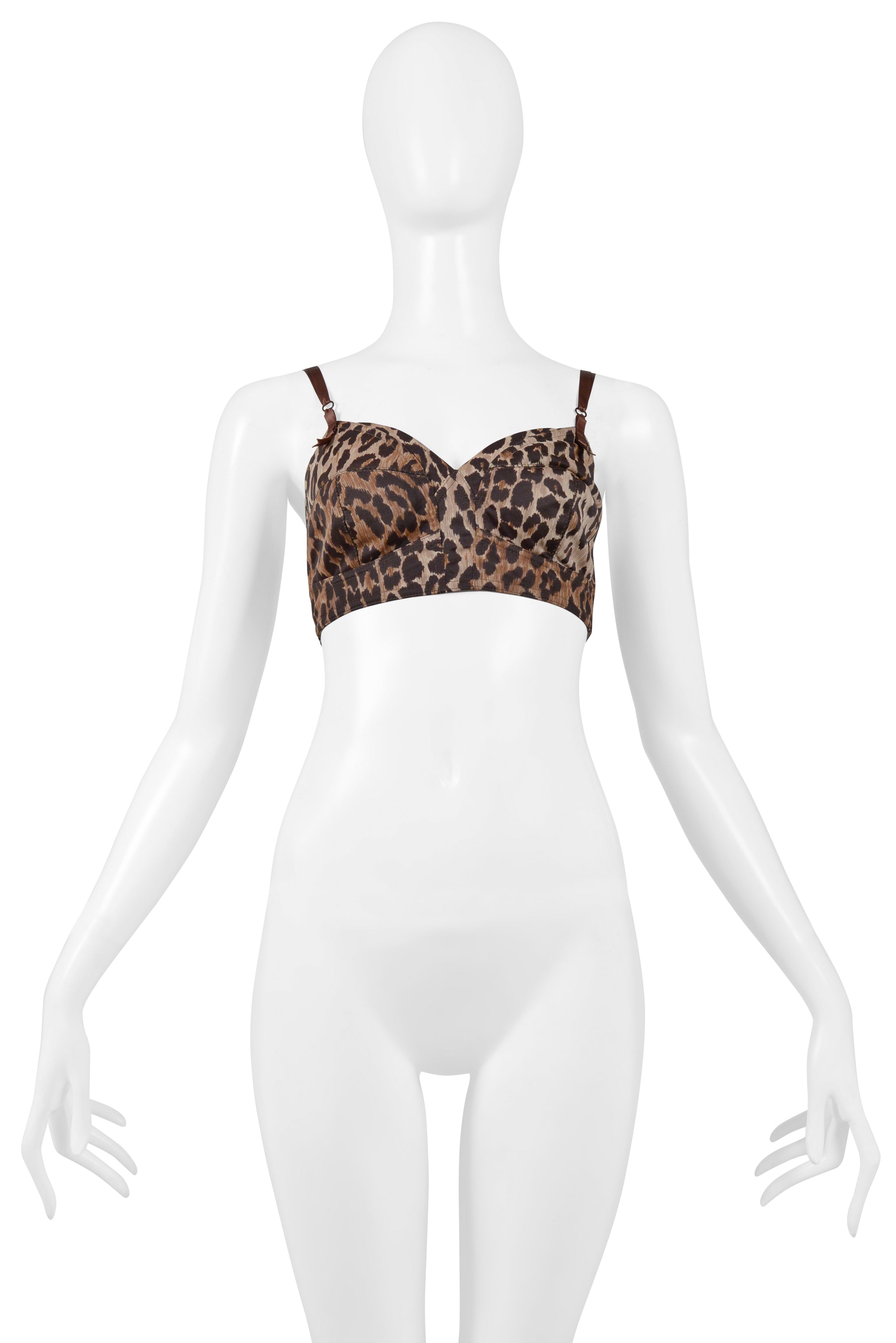 DOLCE & GABBANA LEOPARD BUSTIER BRA TOP 1997