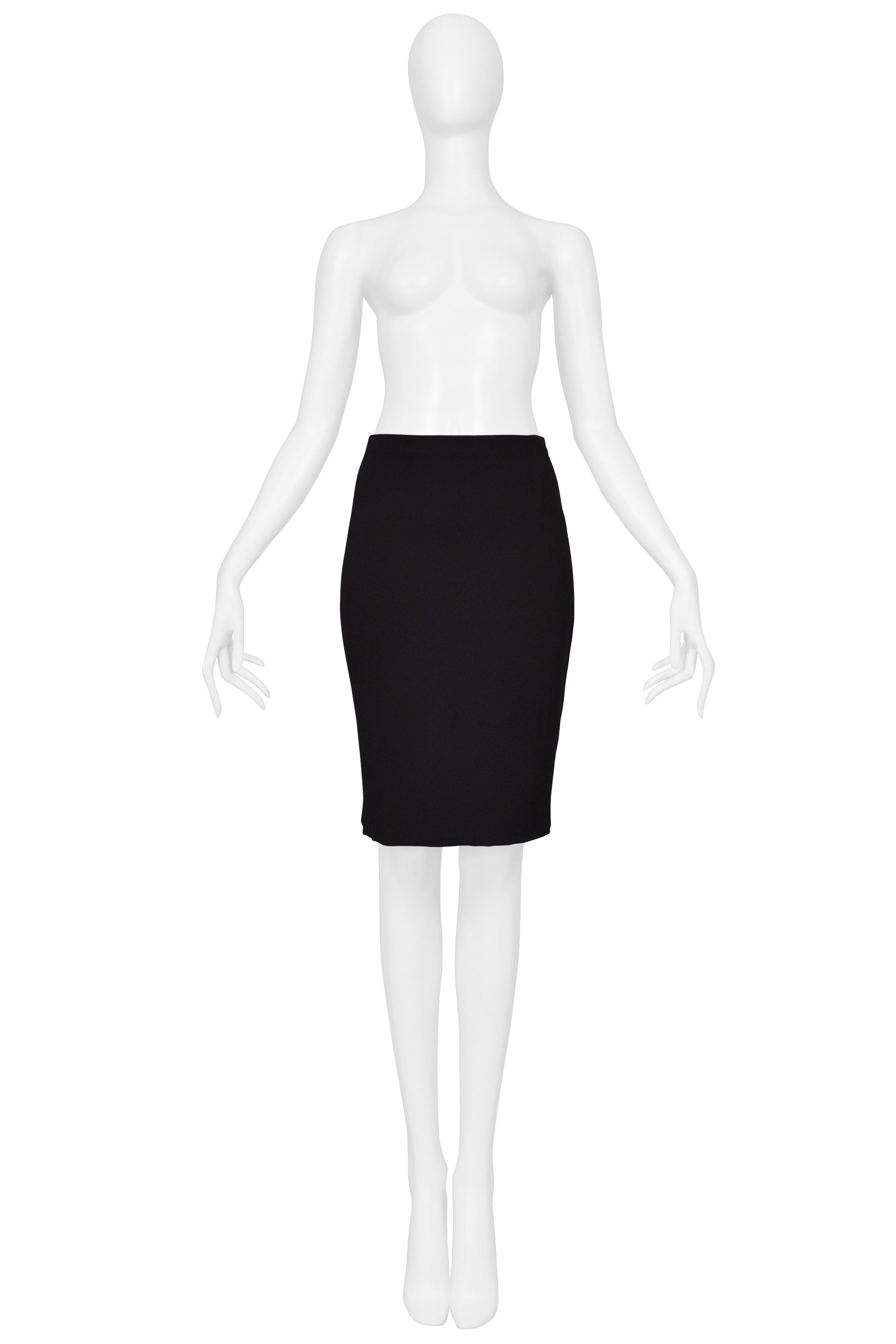 DOLCE & GABBANA BLACK CREPE JACKET WITH EXTRA LONG SLEEVES & SKIRT ENSEMBLE 2003