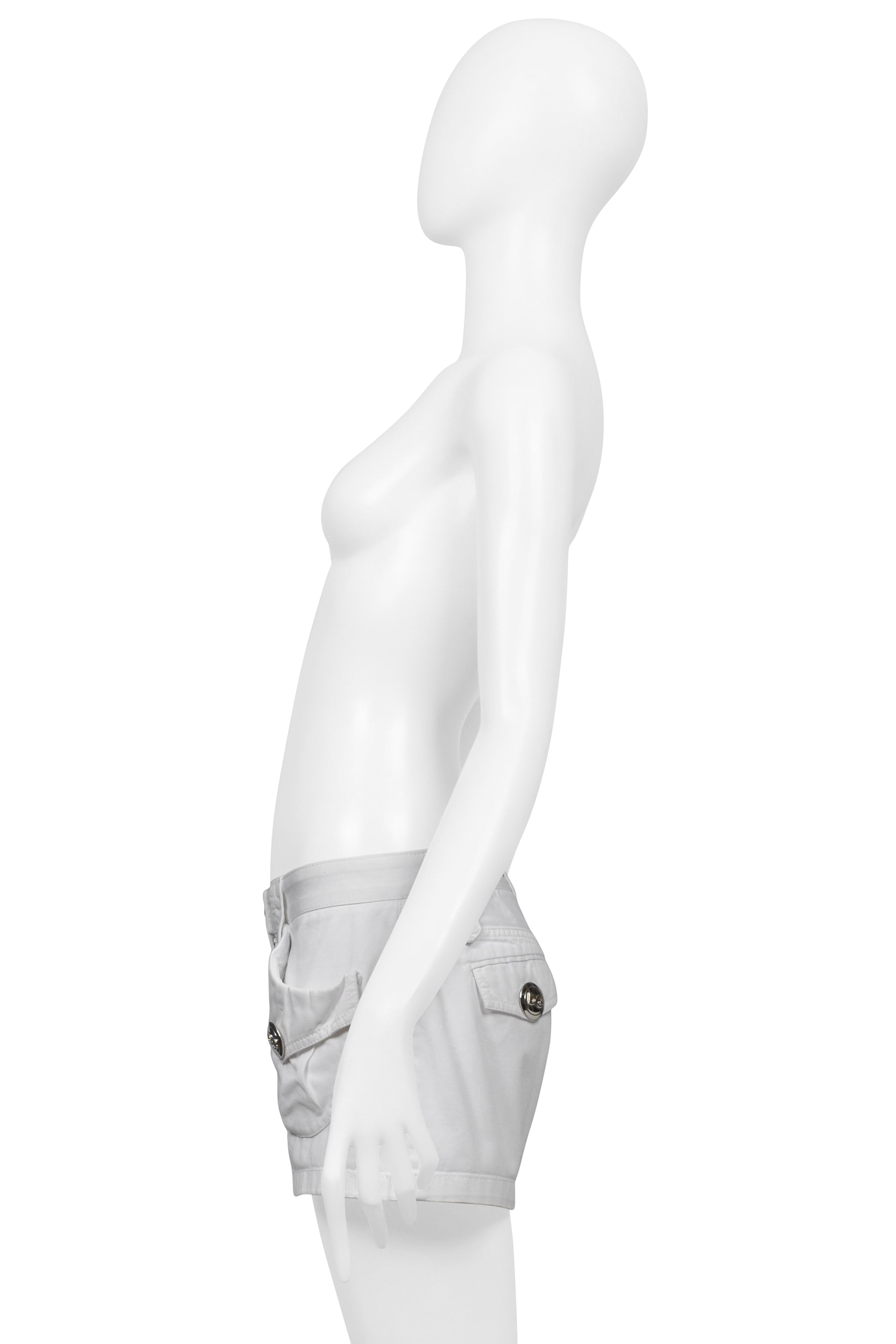 DOLCE & GABBANA WHITE COTTON SUPER MINI SHORTS 2003