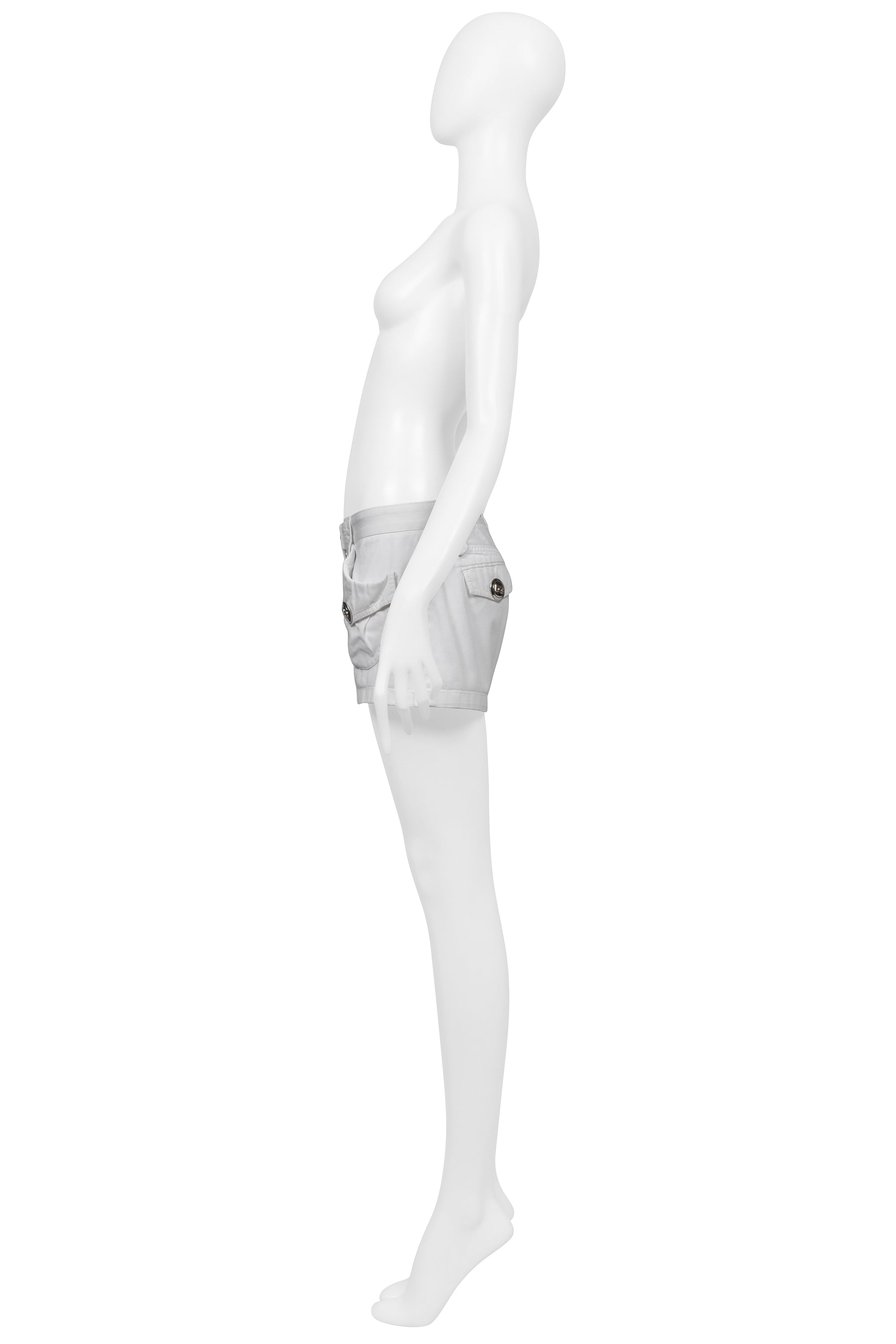 DOLCE & GABBANA WHITE COTTON SUPER MINI SHORTS 2003
