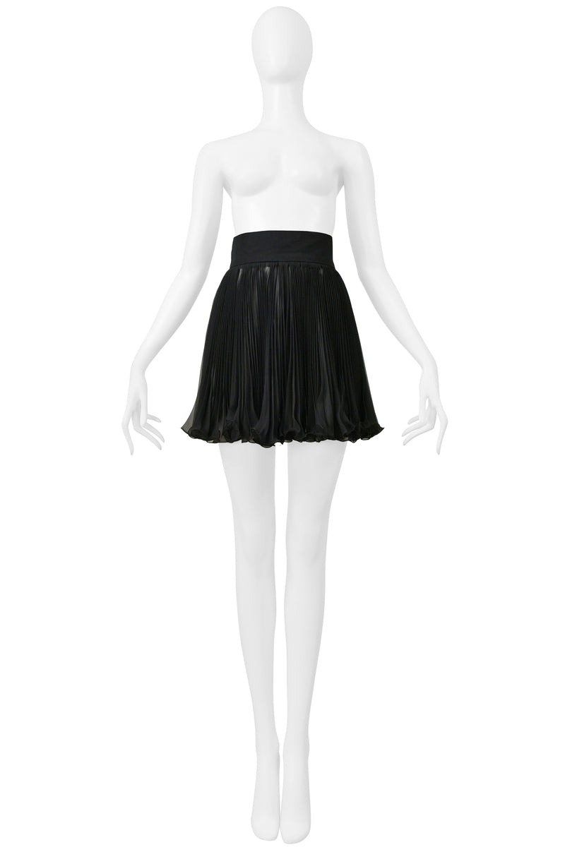 DOLCE & GABBANA BLACK CHIFFON PLEATED MINI PARTY SKIRT