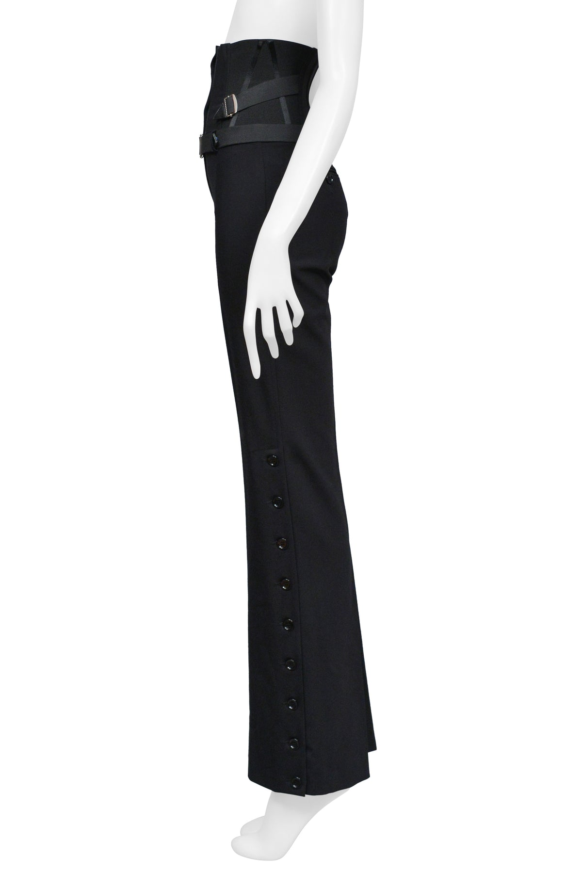 DOLCE & GABBANA BLACK CORSET PANTS WITH SIDE BUTTONS