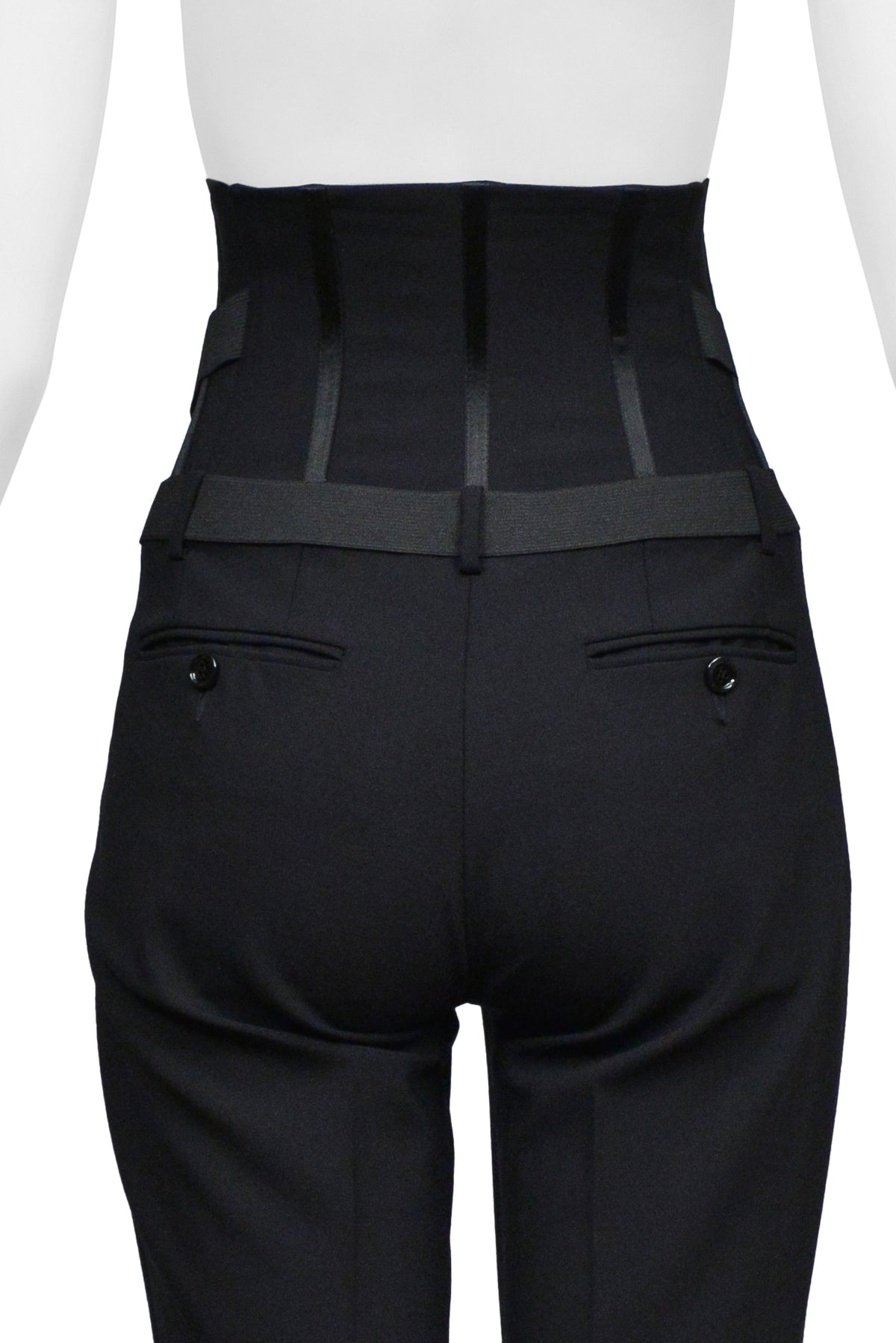 DOLCE & GABBANA BLACK CORSET PANTS WITH SIDE BUTTONS