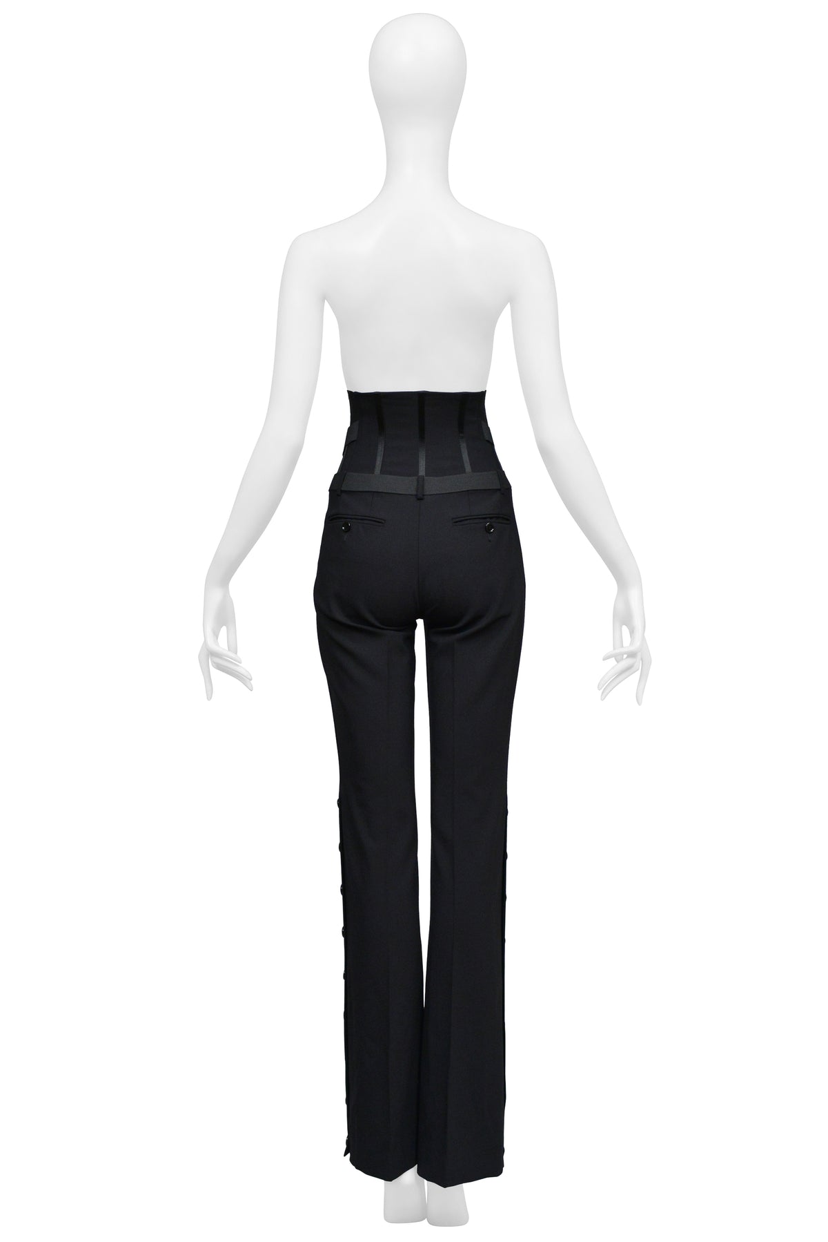 DOLCE & GABBANA BLACK CORSET PANTS WITH SIDE BUTTONS