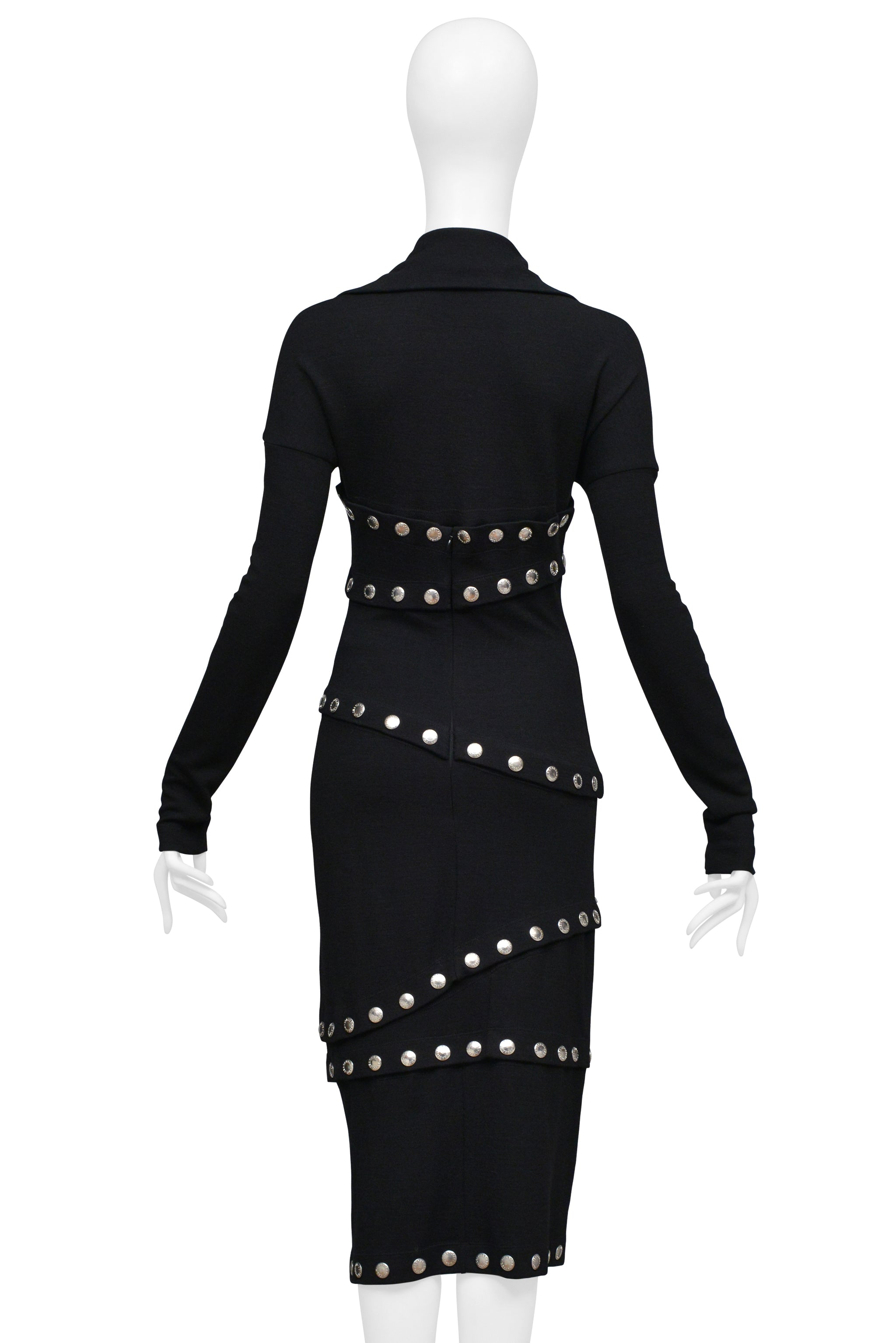 DOLCE & GABBANA BLACK KNIT DRESS WITH SNAPS 2003