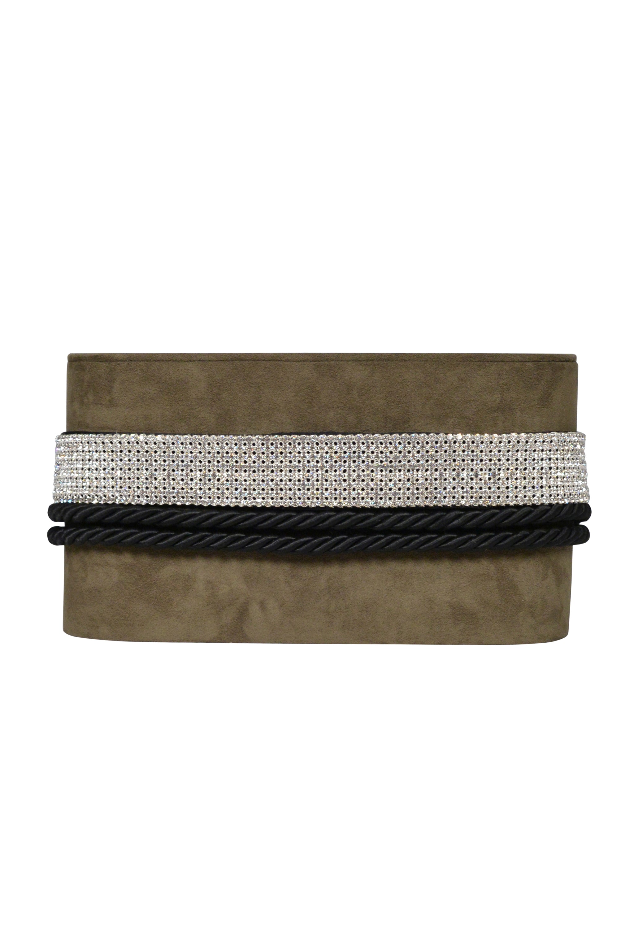 DOLCE & GABBANA BLACK SATIN BELT WITH RHINESTONES AND TASSELS