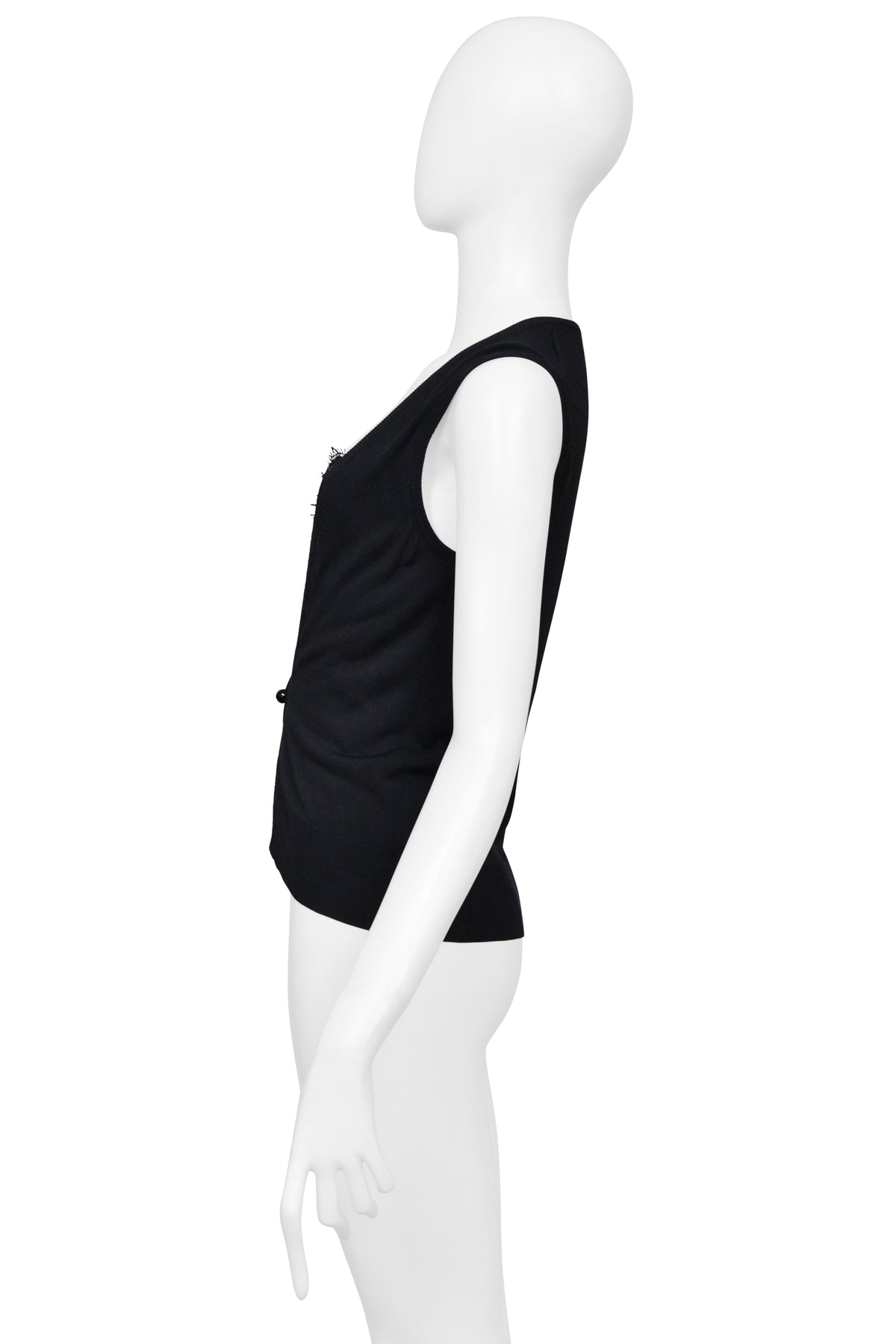 DOLCE & GABBANA BLACK SWEATER VEST WITH ATTACHED LACE INSET