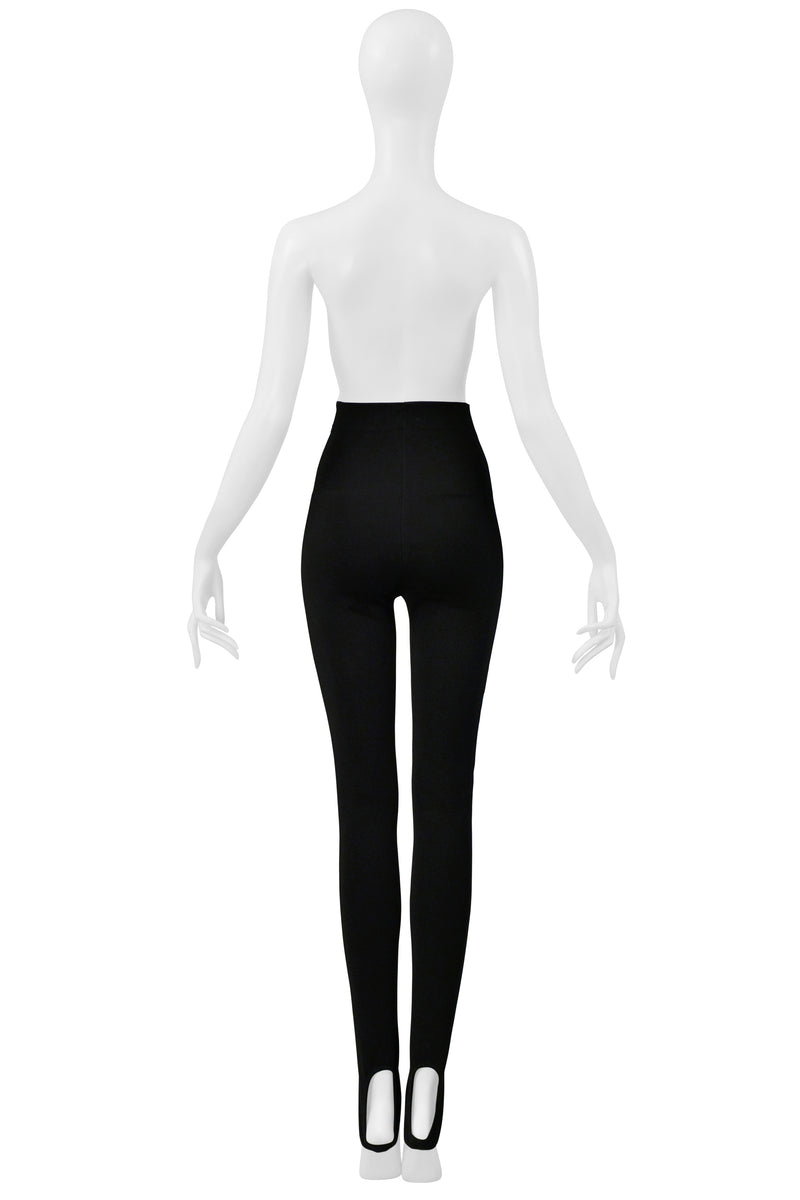 DOLCE & GABBANA BLACK STIRRUP LEGGING WITH GIANT GOLD ZIPPERS