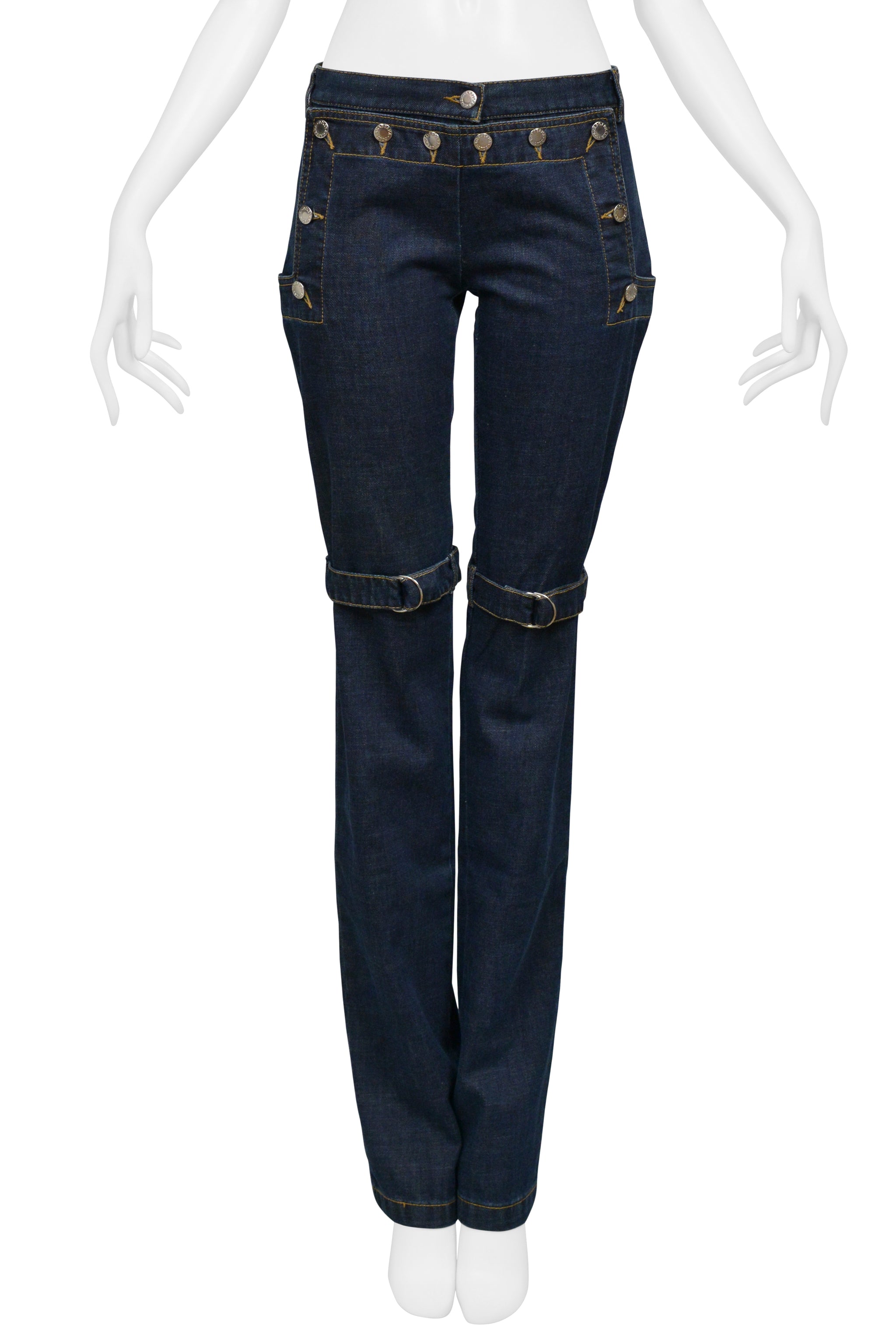DOLCE & GABBANA DARK BLUE DENIM SAILOR FRONT JEANS